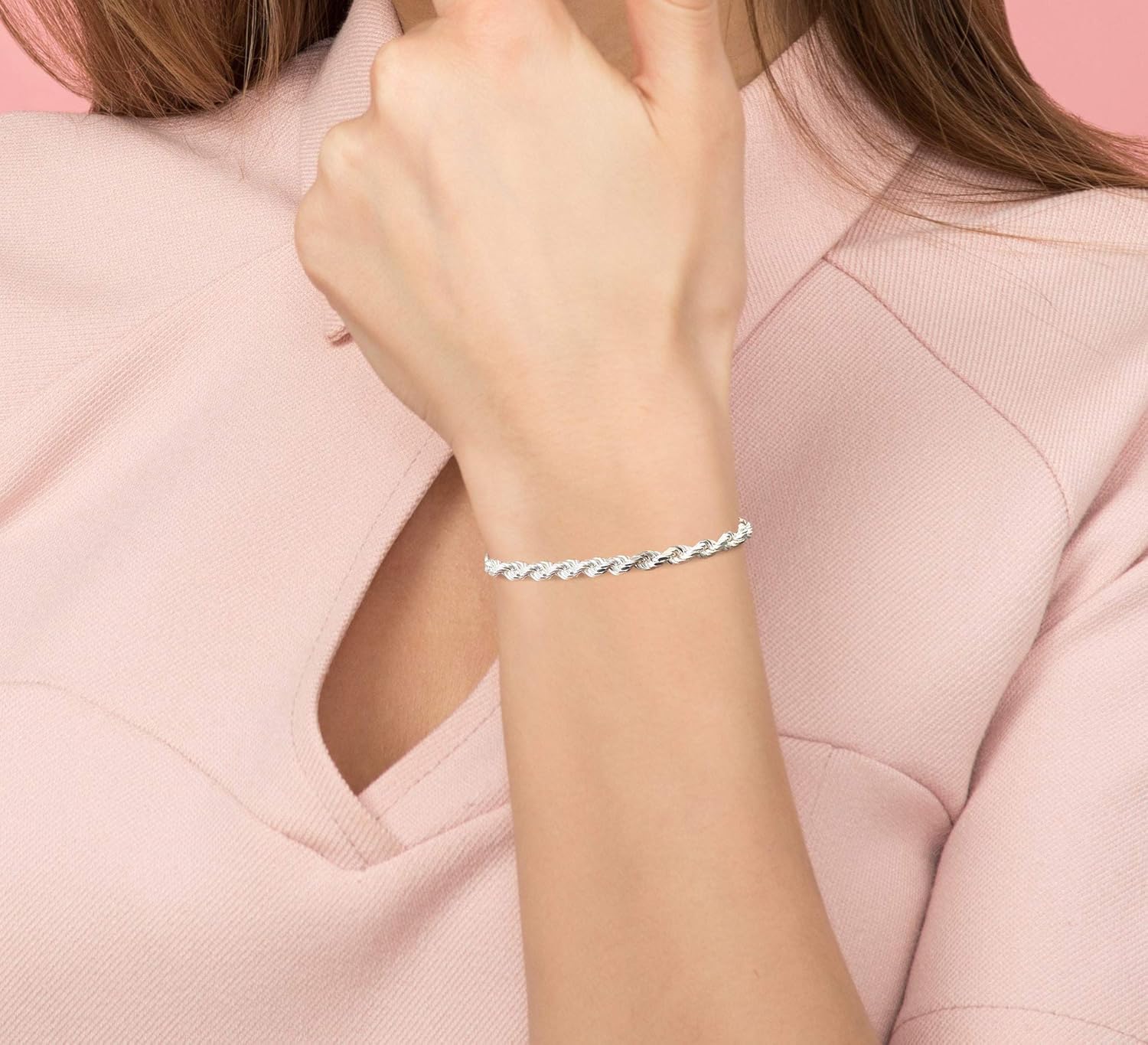 Savlano 925 Sterling Silver Rope Chain Bracelet For Women & Men - Made in Italy Comes With a Gift Box - Image 4