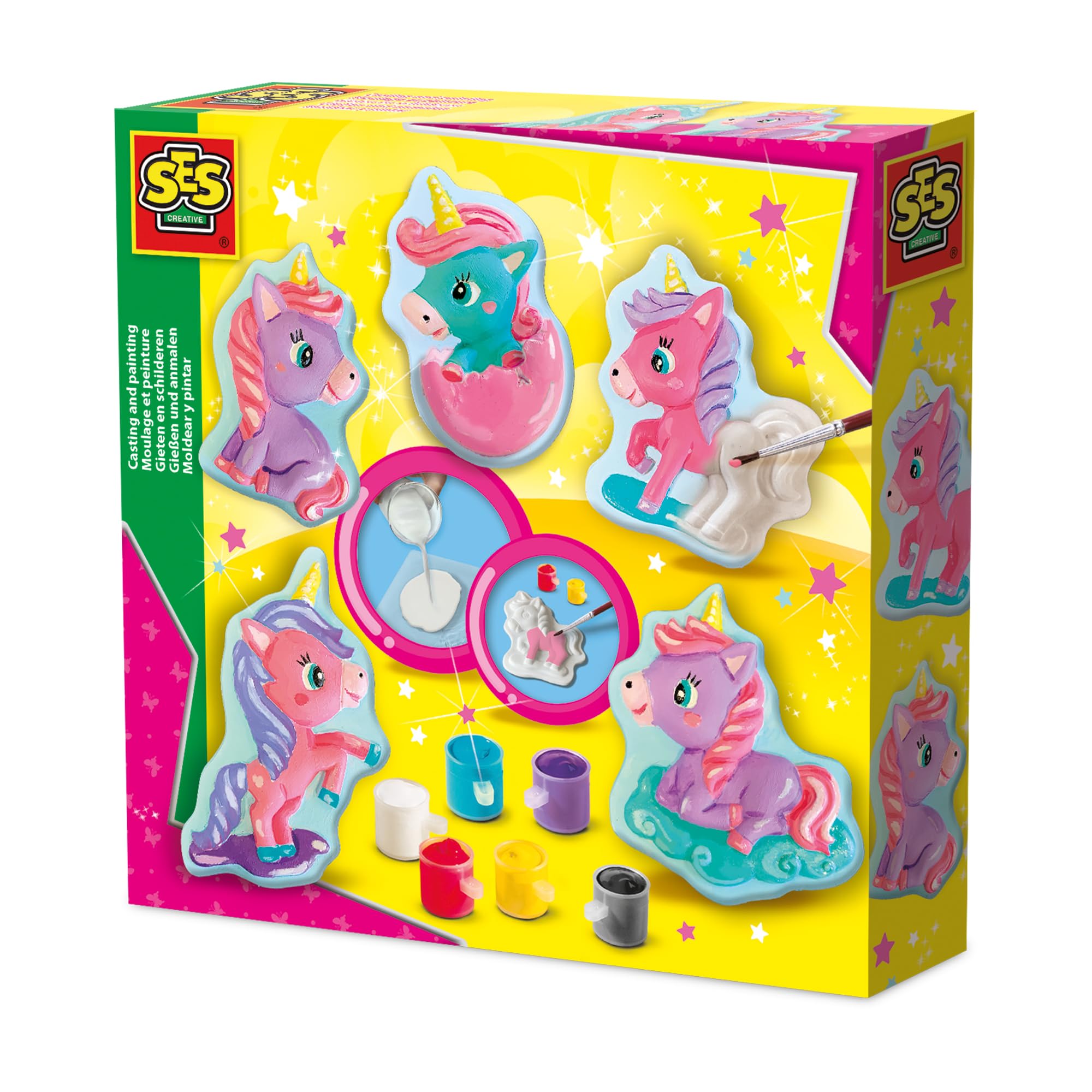SES Creative Casting and painting - Baby unicorns, für Kinder ab 5 Jahren, Yellow