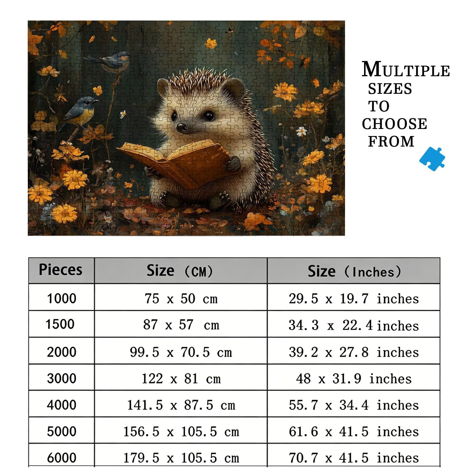 Puzzle 2000 Teile Tier, Holzpuzzle Erwachsene, Klassisches Lernspiel Puzzle Igel, Groß Impossible Jigsaw Puzzles, Wunderschönes Deko Puzzes und Geschenke, Bastelset Erwachsene 99.5 X 70.5cm 8p-78