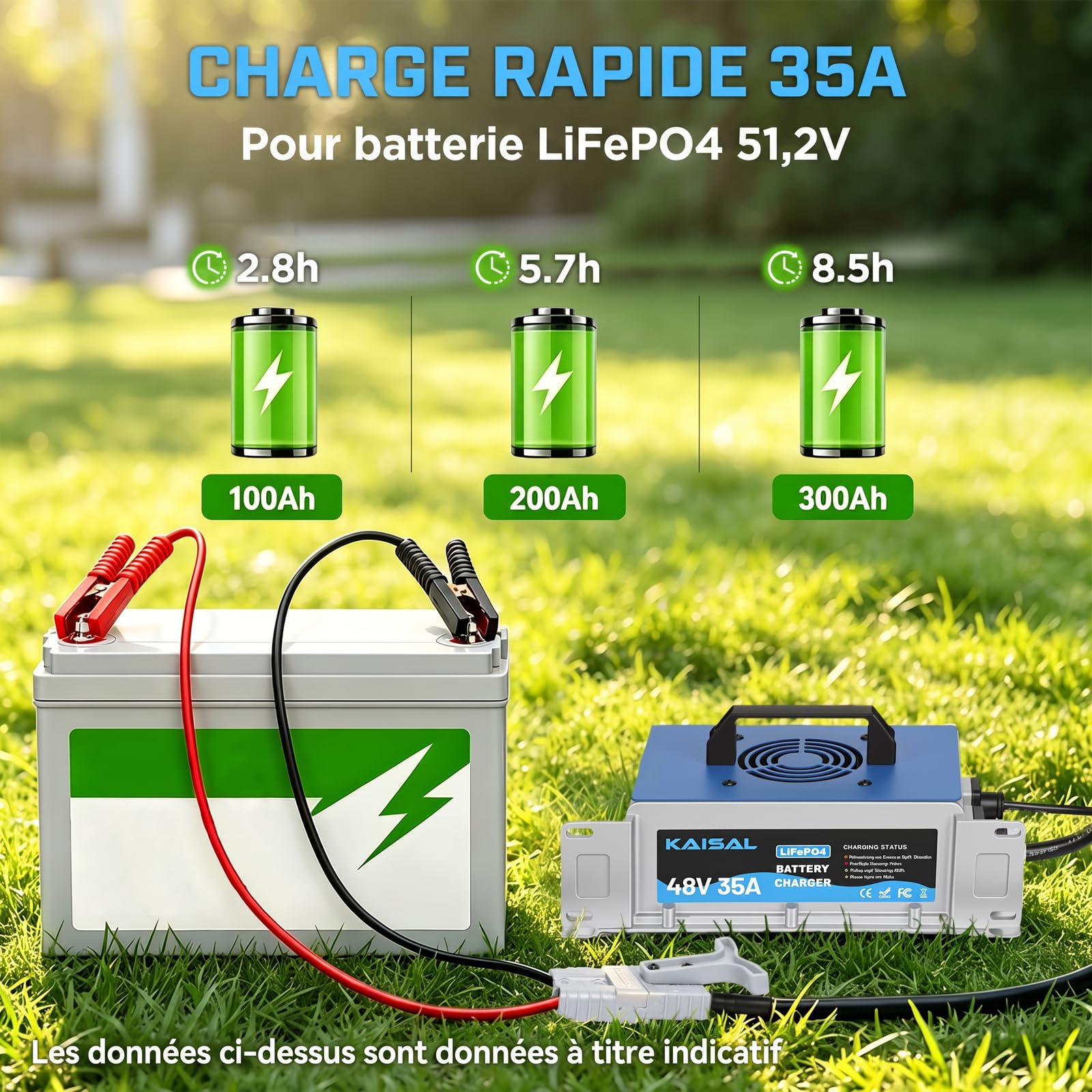 KAISAL 48V 35A Chargeur de Batterie Lithium