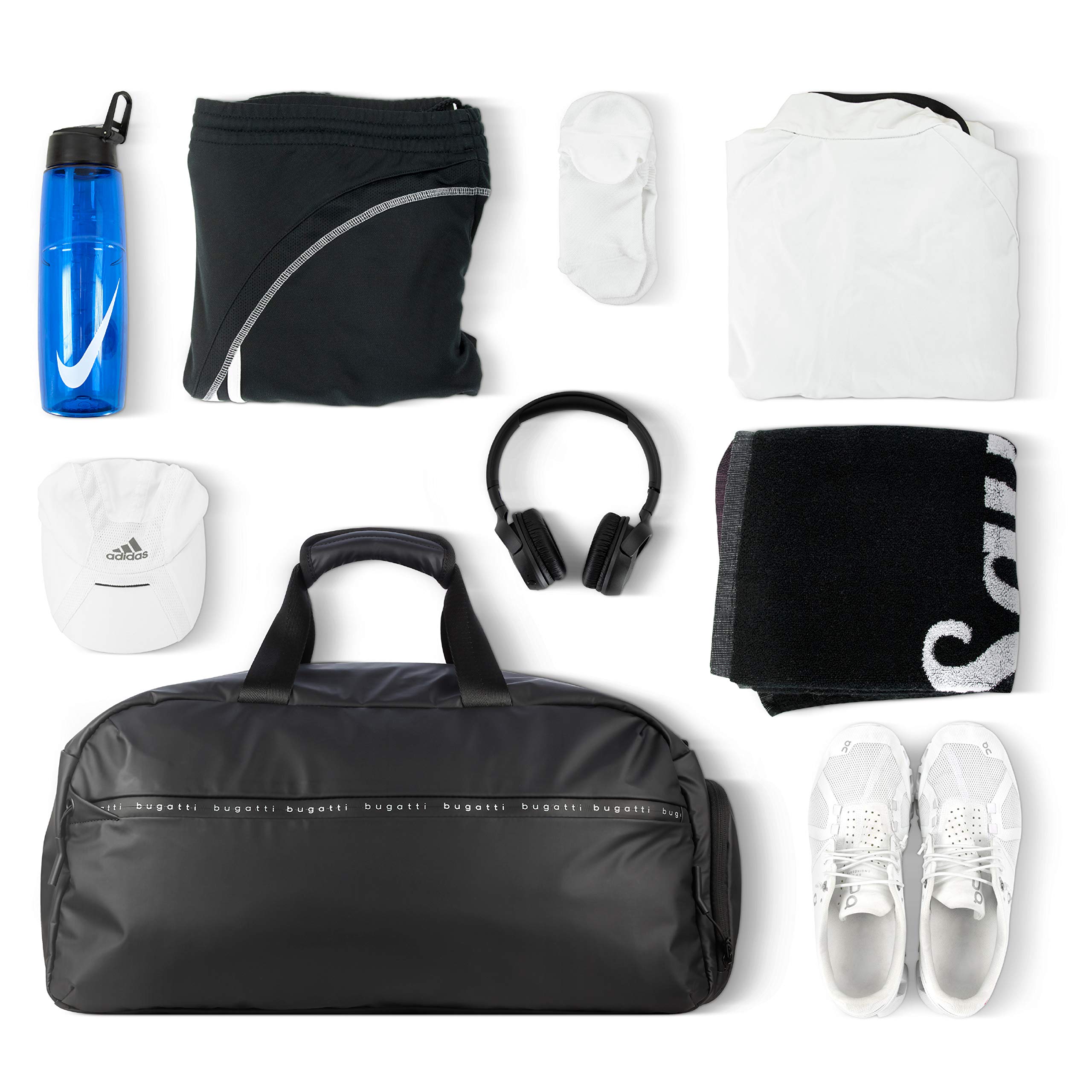Bugatti Blanc Bolsa Deporte y Viaje Hombre Mujer - Negro