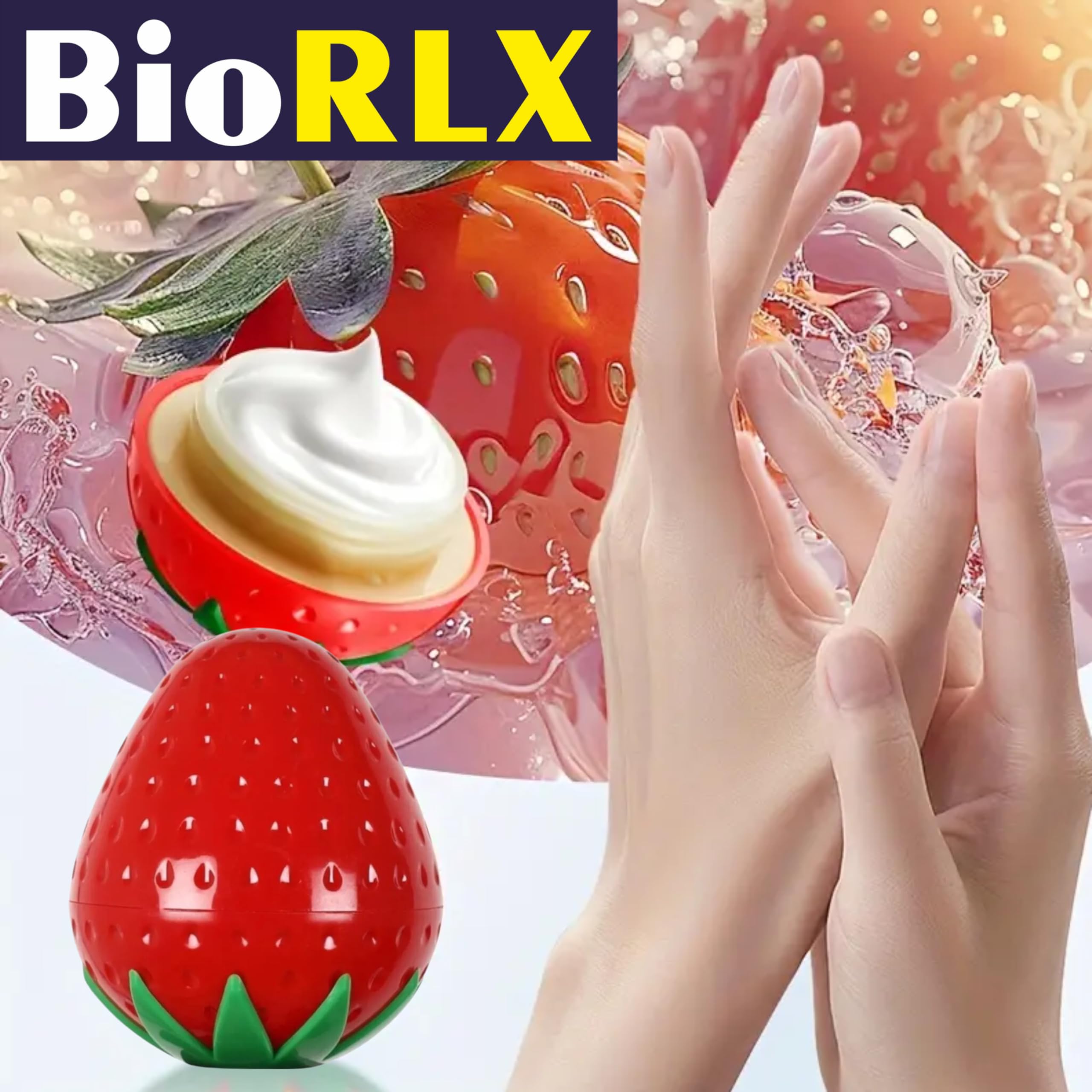 BioRLX Strawberry Milk Cream – Idratante mani idratante, leggero, idratante per mani e uomini, 30 g
