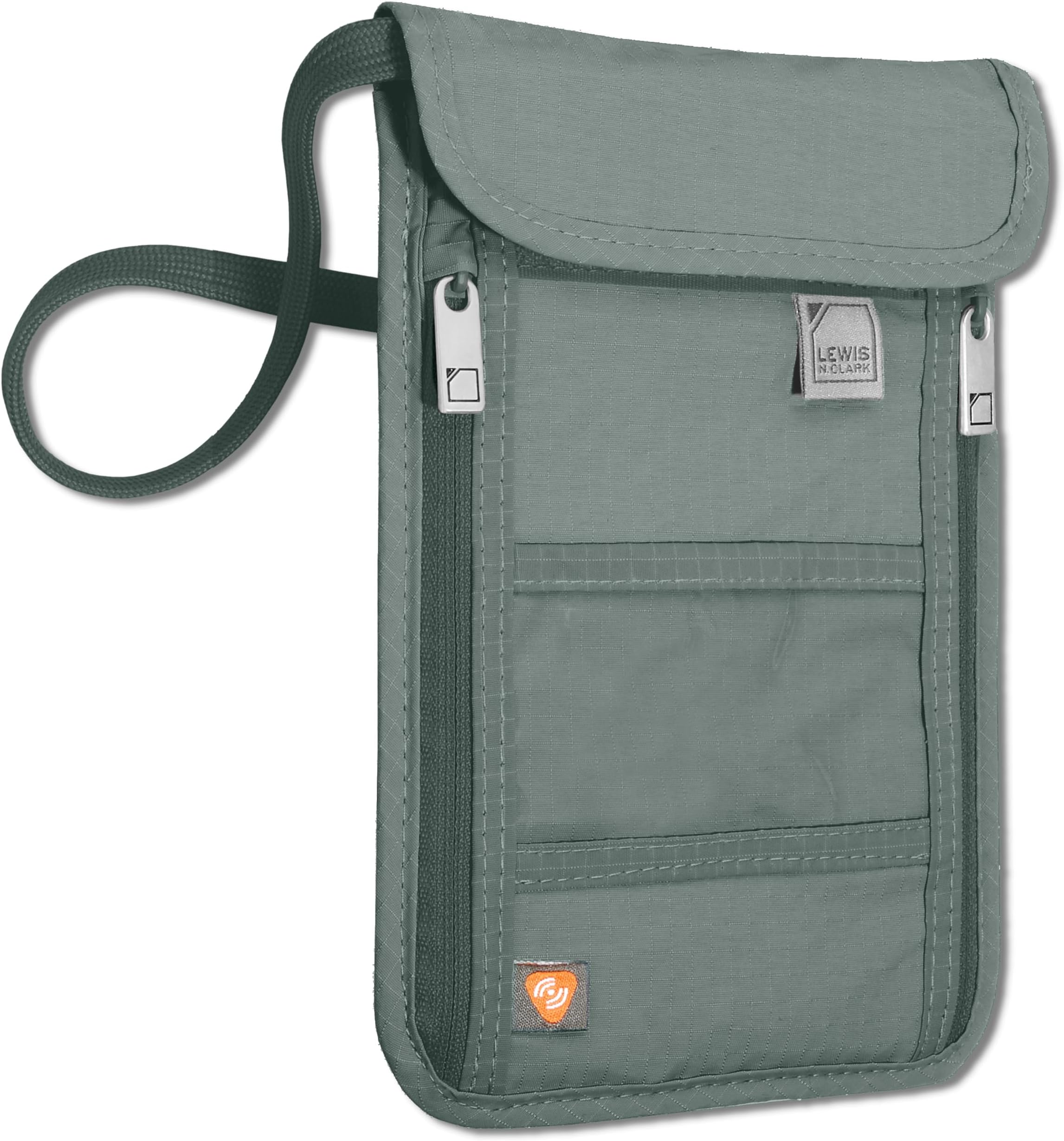 Unisex Rfid Blocking Stash Neck Wallet, Travel Pouch + Passport Holder for Women & Men 1 pack Travel Accessory- Neck Stash