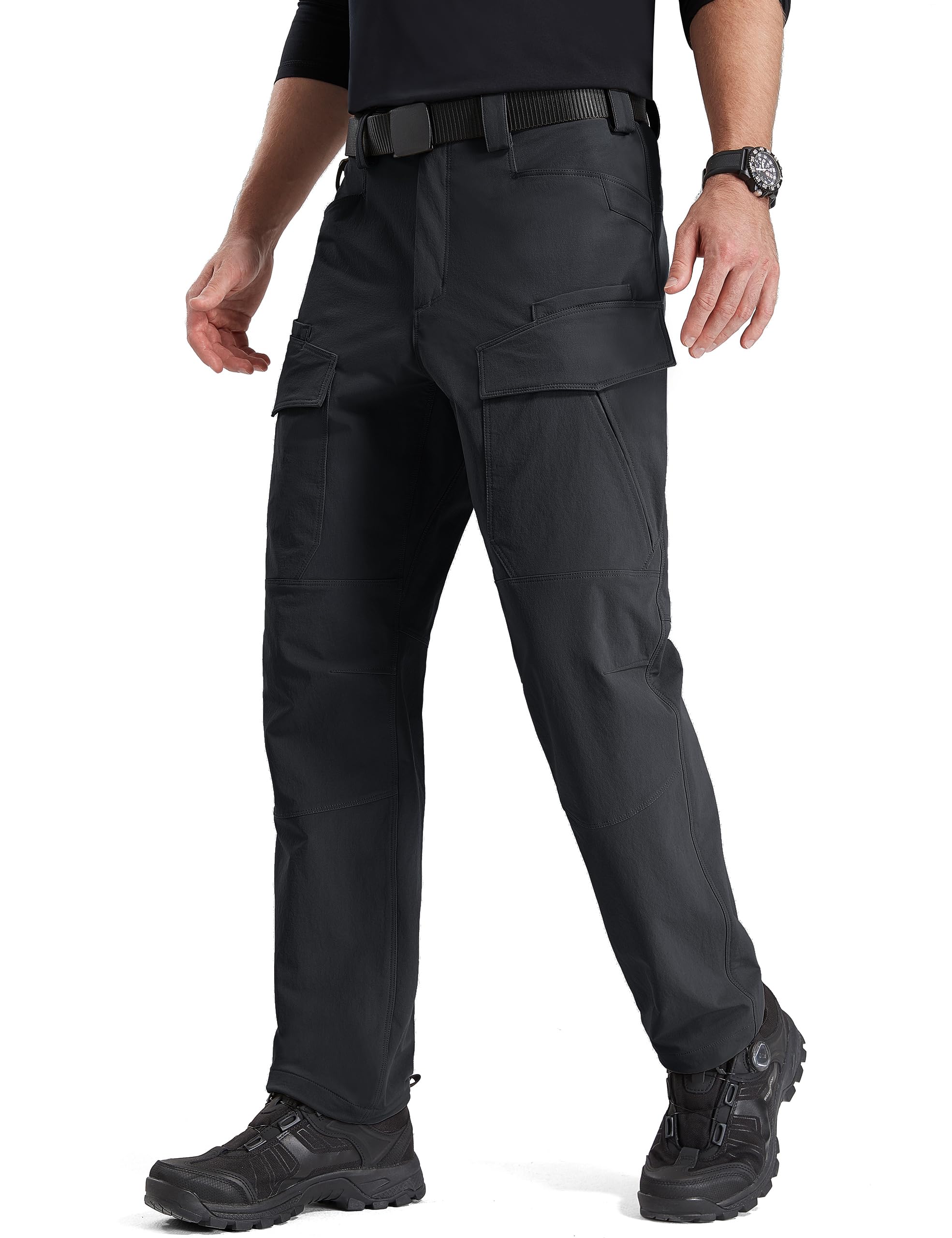 FREE SOLDIERMen's Tactical Water Repellent Ripstop Cargo Work Pants Men Hiking Nylon Spandex Trousers with 8 Pockets