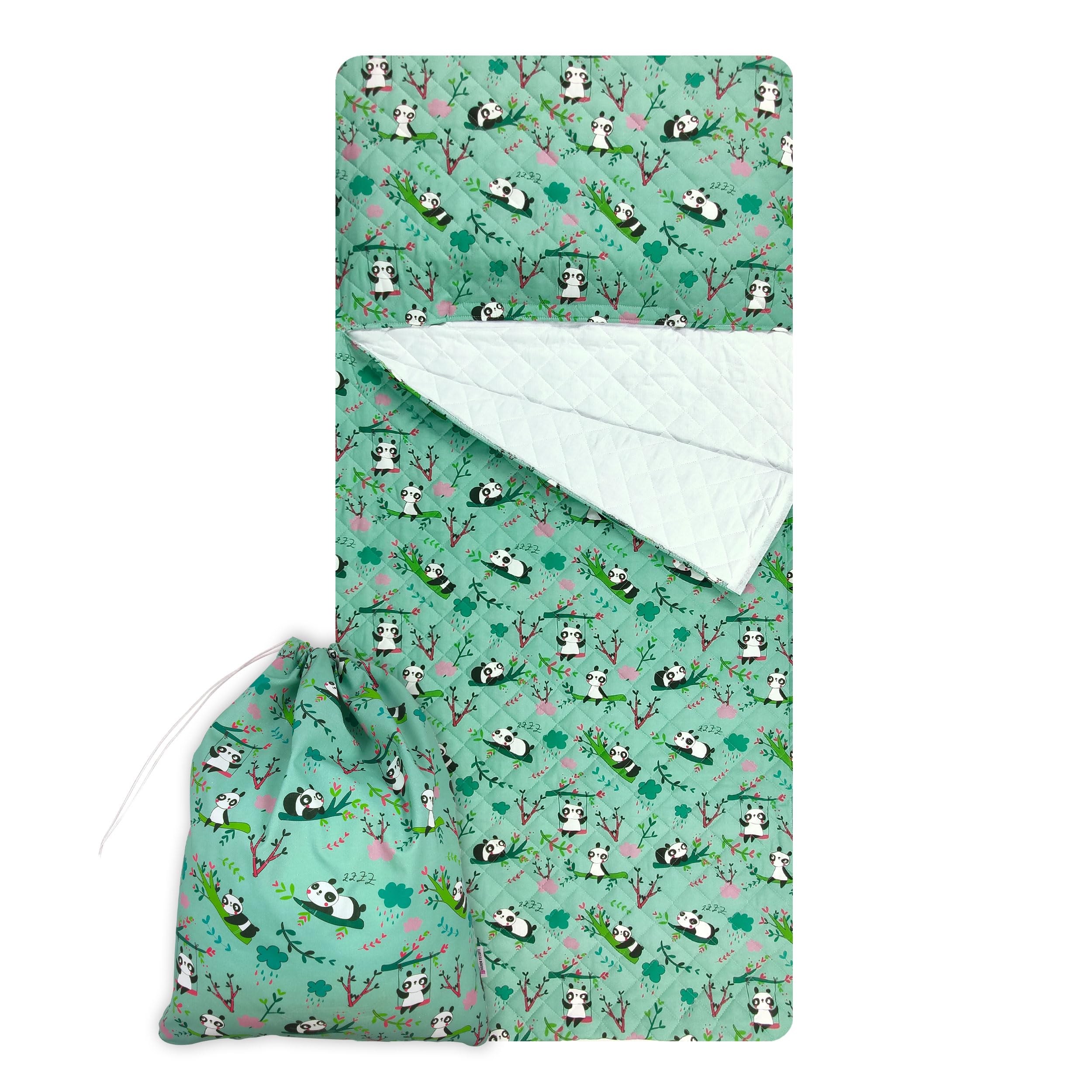 Saco de Dormir y Saco de guardería para bebés de 2 a 6 años - Tejido Acolchado 100% algodón, para Dormir en la guardería y en casa - Made in Italy (Saco de Dormir Panda