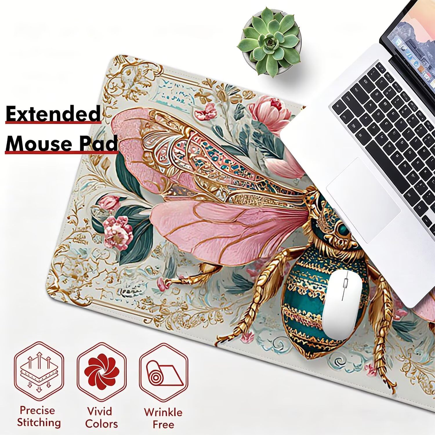 Tappetino Mouse Gaming XXL, Grande Mousepad 1200x600x4mm rosa ape 0x0-147 | Tappetino Scrivania con Base in Gomma Antiscivolo Bordi Cuciti per Computer, PC, Migliora la Precisione e la Velocità