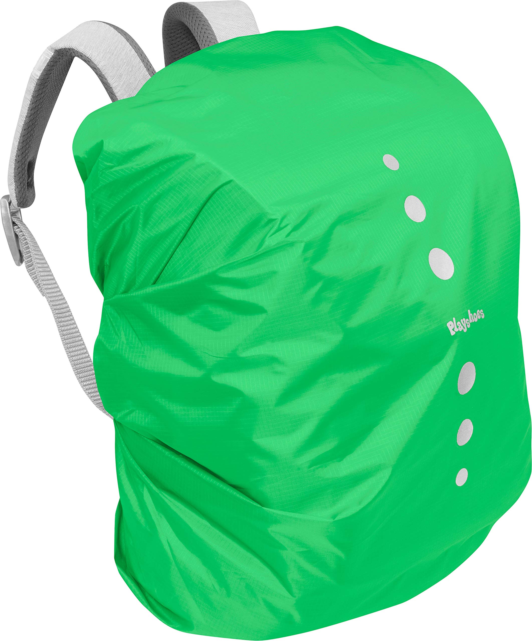 Playshoes Unisex Children's Rain Cover for Backpack Rain Cover (Pack of 1), Green, M, Rain cover for backpack