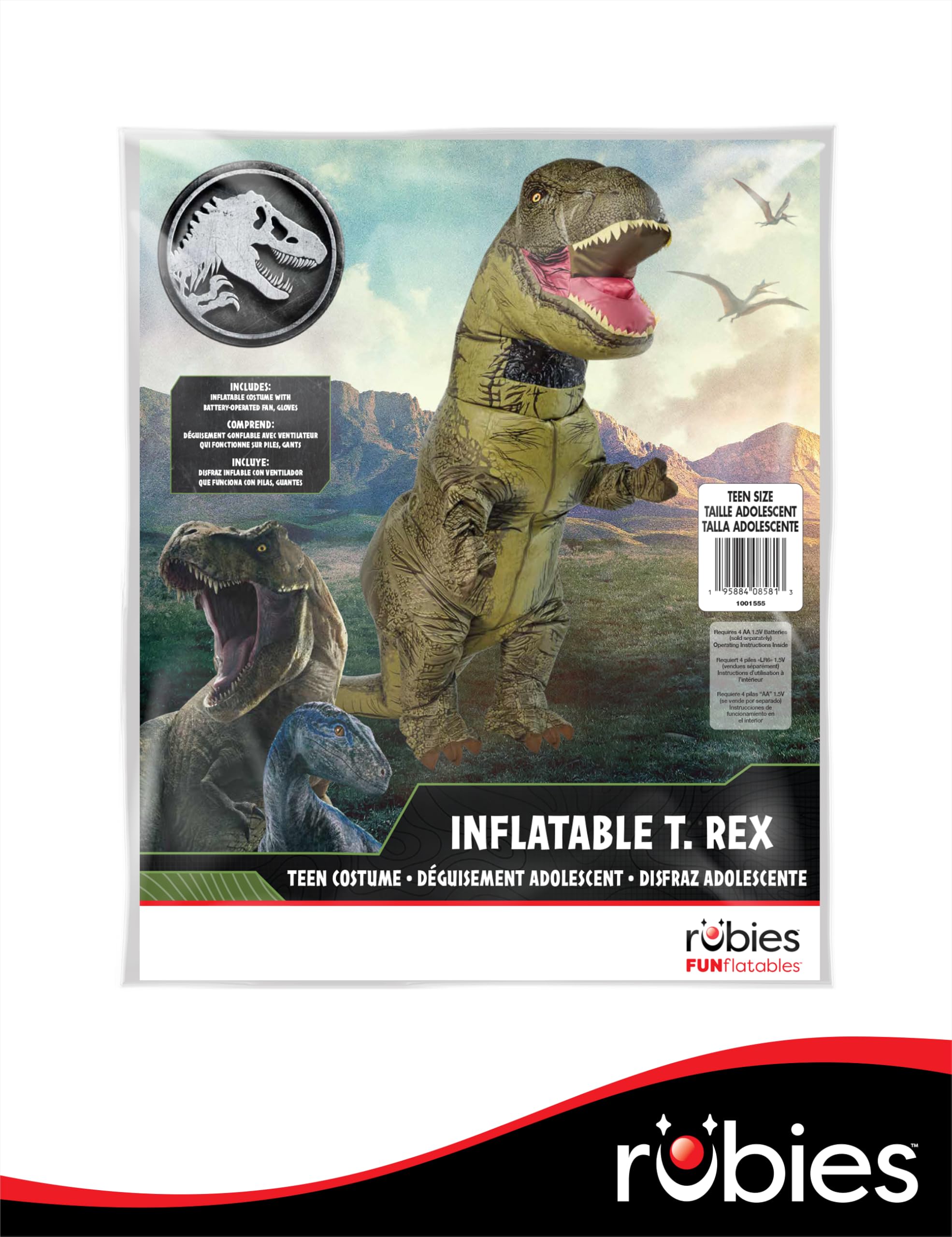 Rubies Disfraz inflable de Jurassic World T-rex para adulto