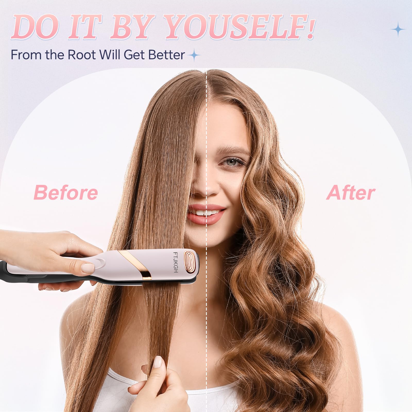 Piastra Onde per Capelli 32mm Arricciacapelli, Piastra Beach Waves per Principianti, Ondulatore per Capelli con 2 Barili 5 Temperature，Riscaldamento Rapido in 30s