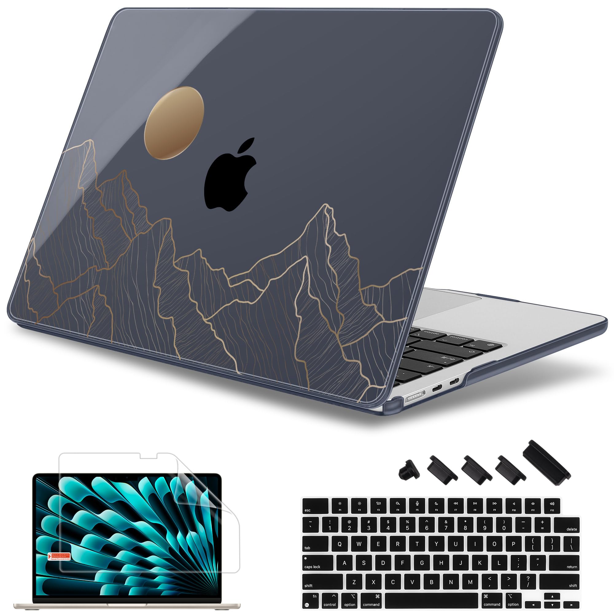 May Chen for MacBook Air 15 inch Case M5 M4 M3 M2 2026 2024-2023, Model A3448 A3241 A3114 A2941, Closes Seamlessly Hard Shell Laptop Cover with