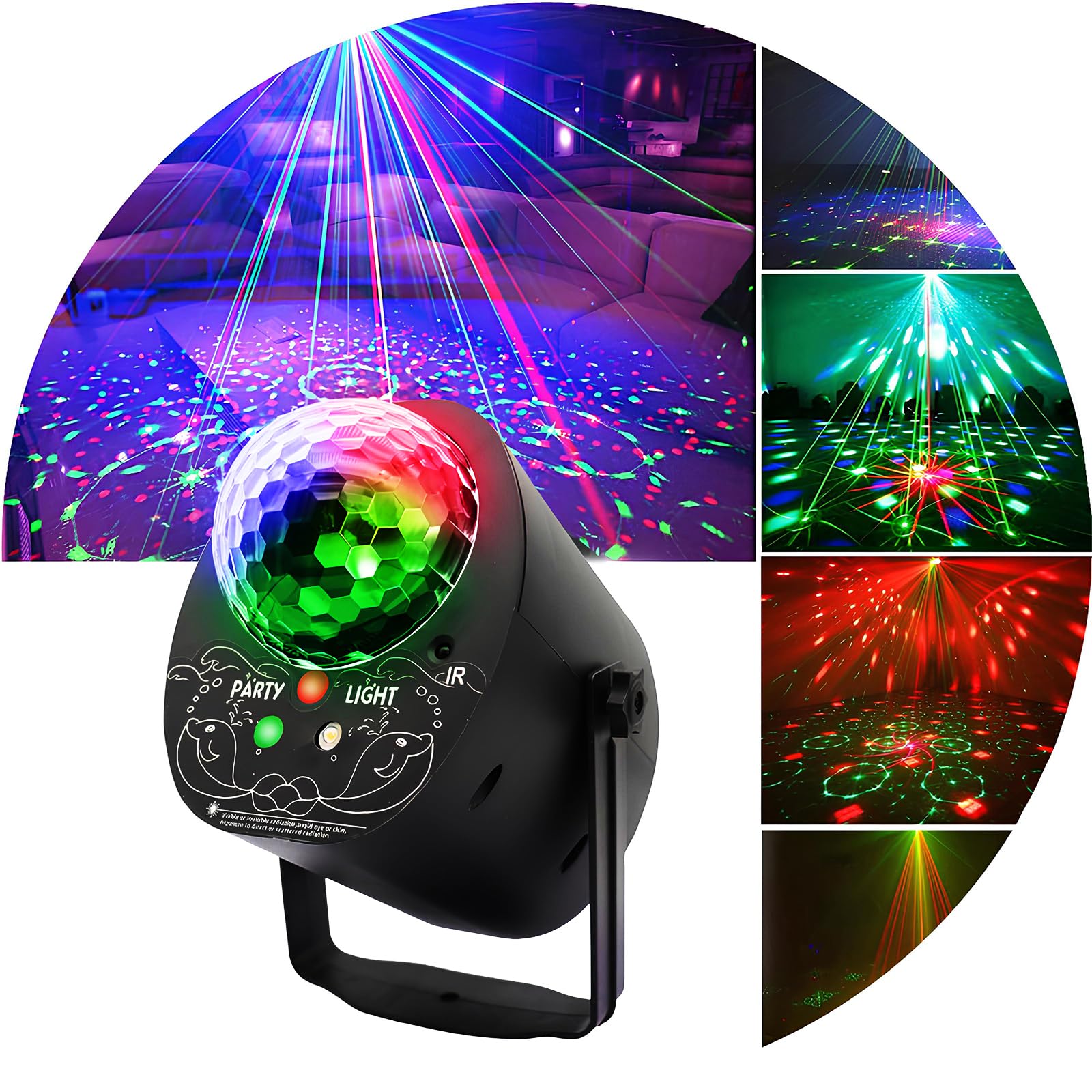 Luci discoteca,palla da discoteca,3 IN 1 Strobo Discoteca,360° rotante,con Telecomando,1 M Cavo USB,luci discoteca a ritmo di musica,per Famiglia, Festa Disco Bambini, Feste, Club, Matrimoni