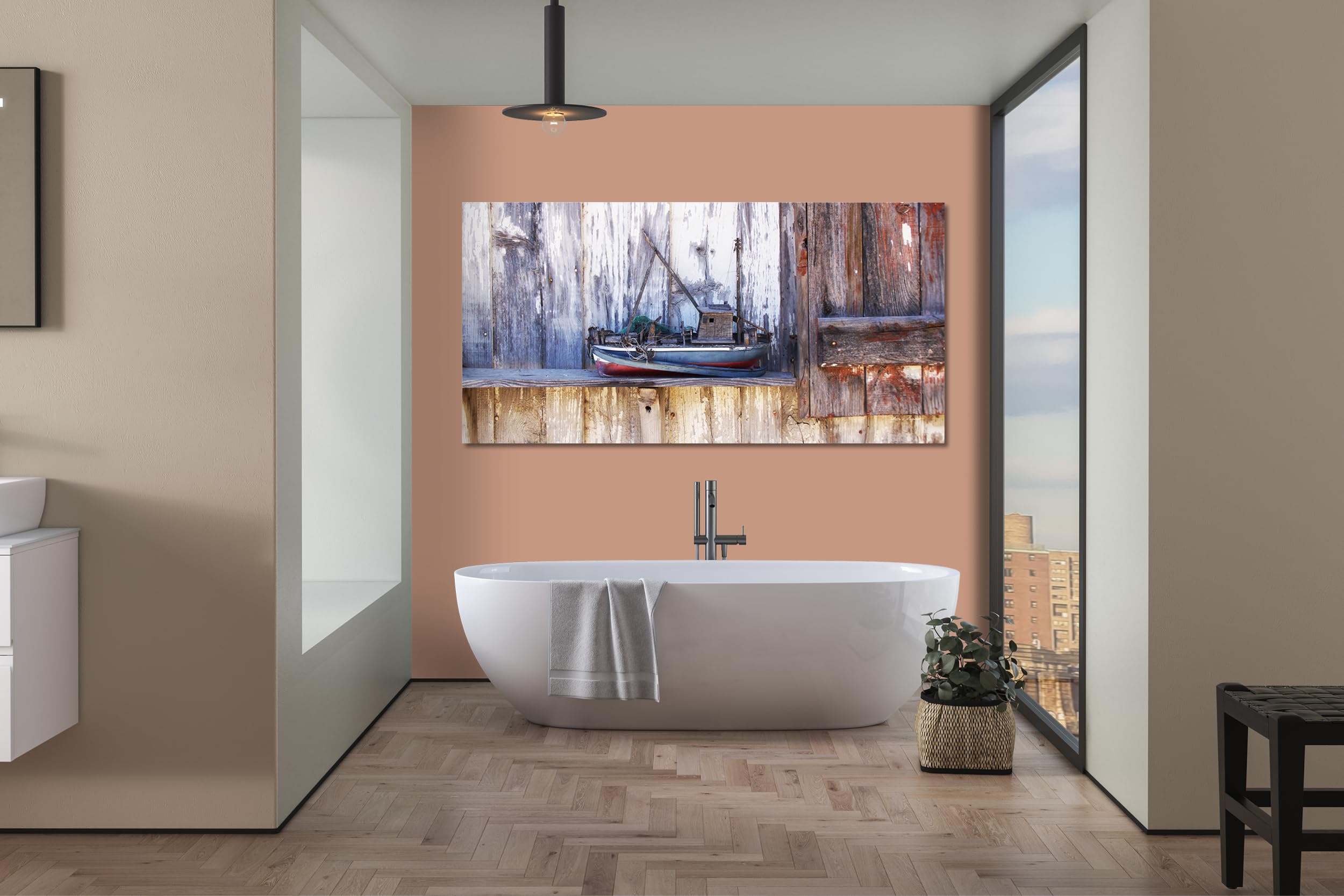 Glücksvilla - Fischerboot 1 (Acrylglas-Bild 5 mm, 80 x 40 cm) | div. Maße - aus DE - Kunstdruck Deko Wandbild quer - Frankreich Bretagne Insel Oléron Boote Schiff Hafen
