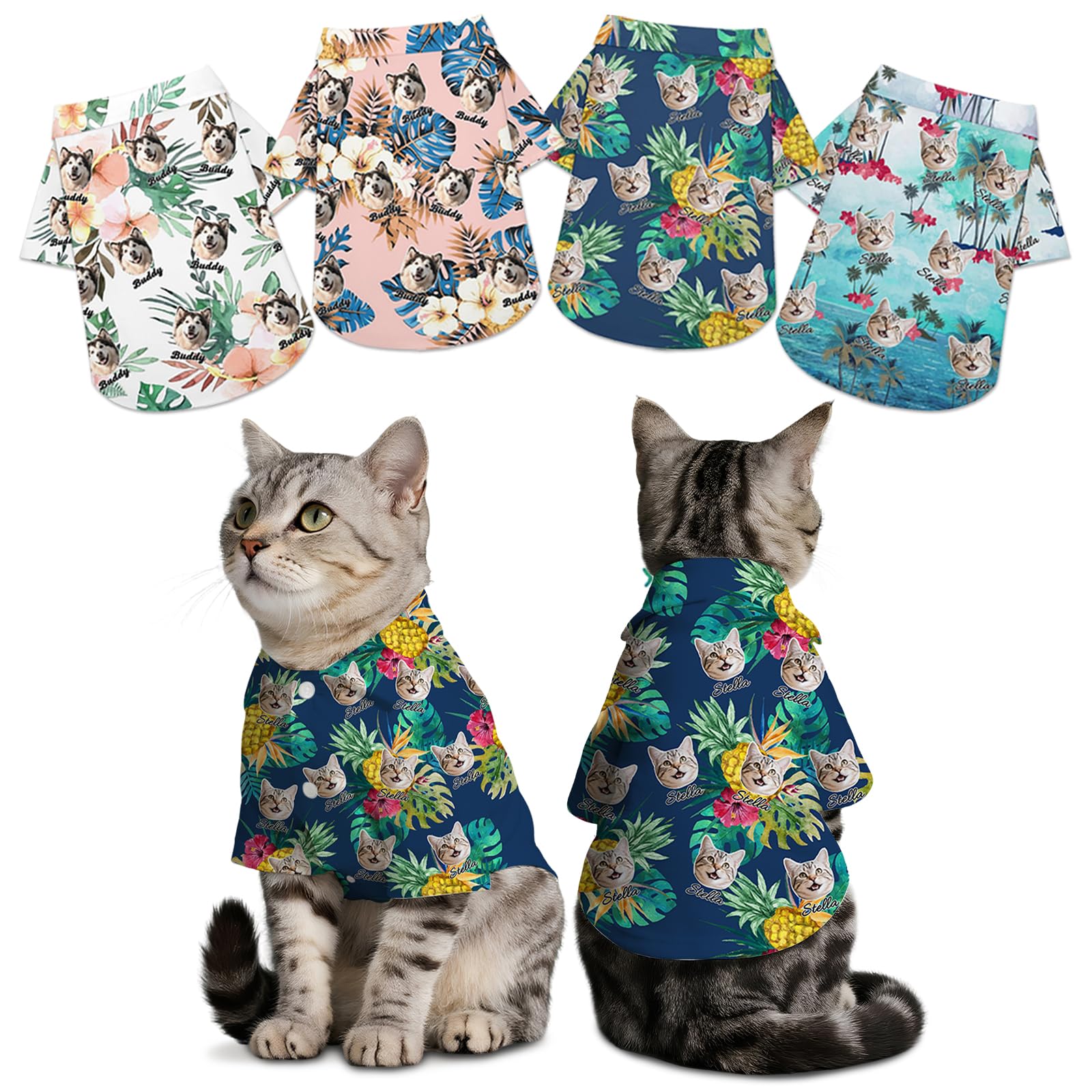 Personalised Dog Shirt Custom Dog T-Shirt with Photo Name Text Logo, Personalised Summer Breathable Pullover Pet Outfit Clothes for Small Medium Large Dogs Cats Kitten Puppy — image 1