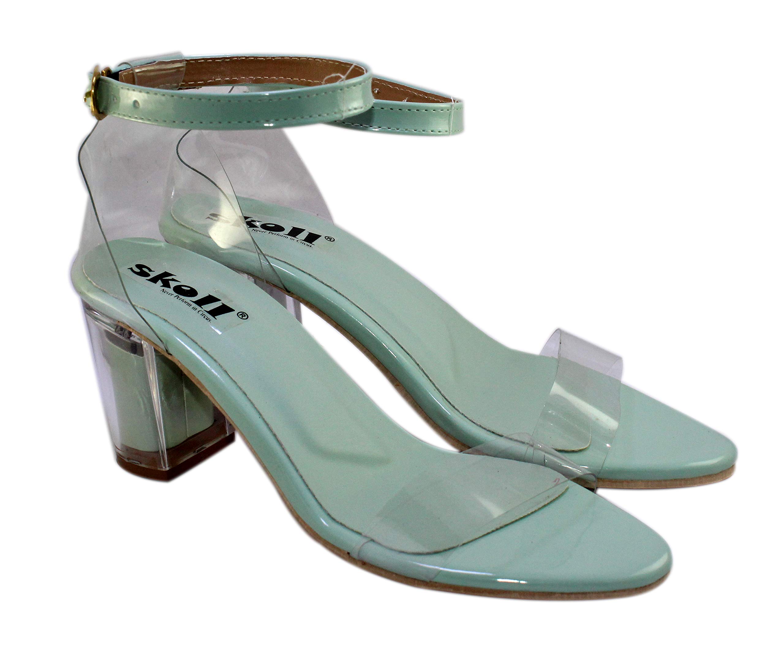 SKOLL Women Transparent Block Heel Sandals Green (B08C5DZ2QZ) Amazon Price History, Amazon Price Tracker