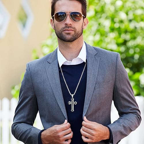 Miniatura 2 de Colgante de cruz para espejo retrovisor de coche, colgante de cruz colgante para decoración de automóvil, accesorios de espejo, adorno interior de