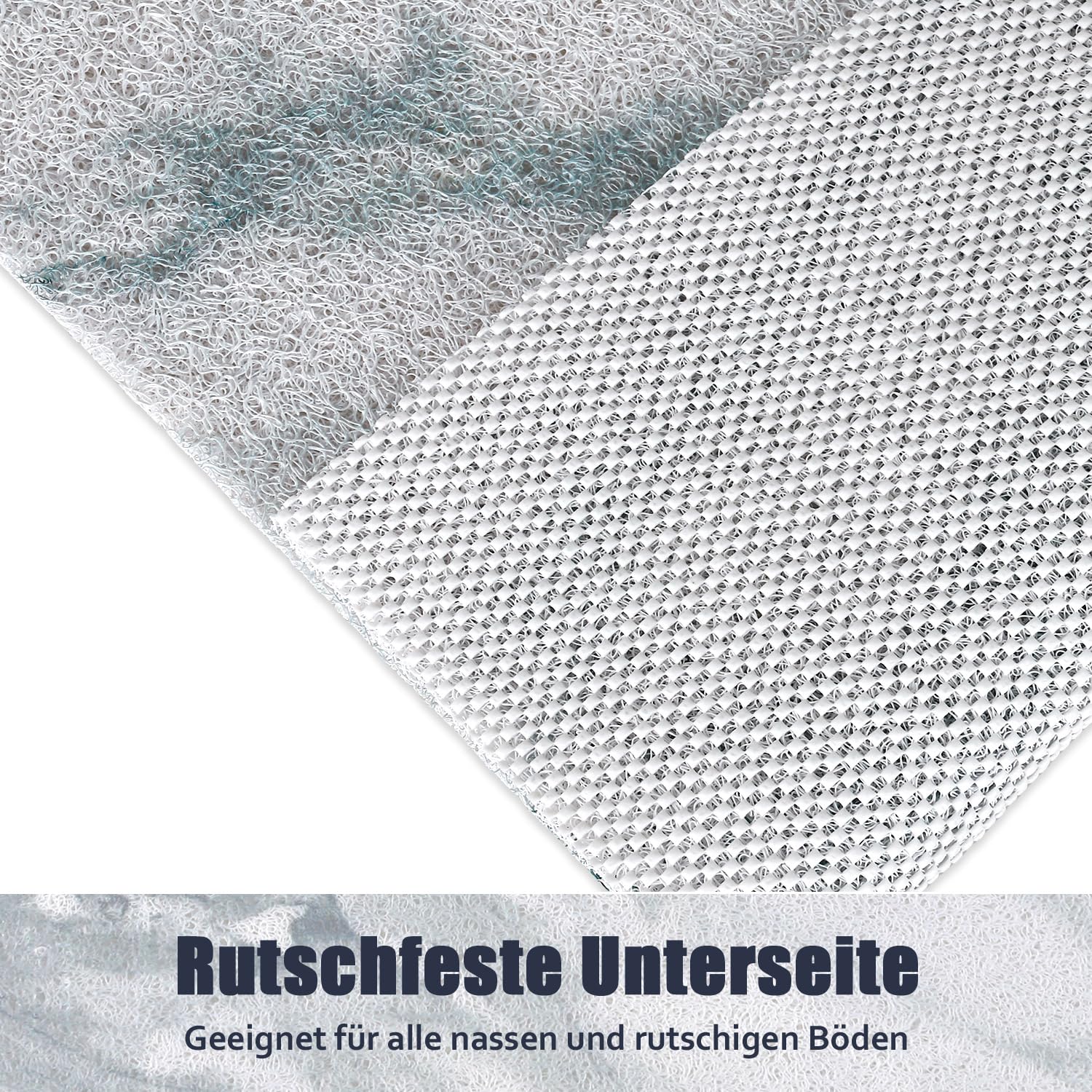 Tapis de douche antidérapant, 60 x 80 cm : tapis de bain doux et confortable, avec trous d’évacuation de l’eau. Tapis de massage en PVC et luffa, antidérapant, pour douche. Séchage rapide.