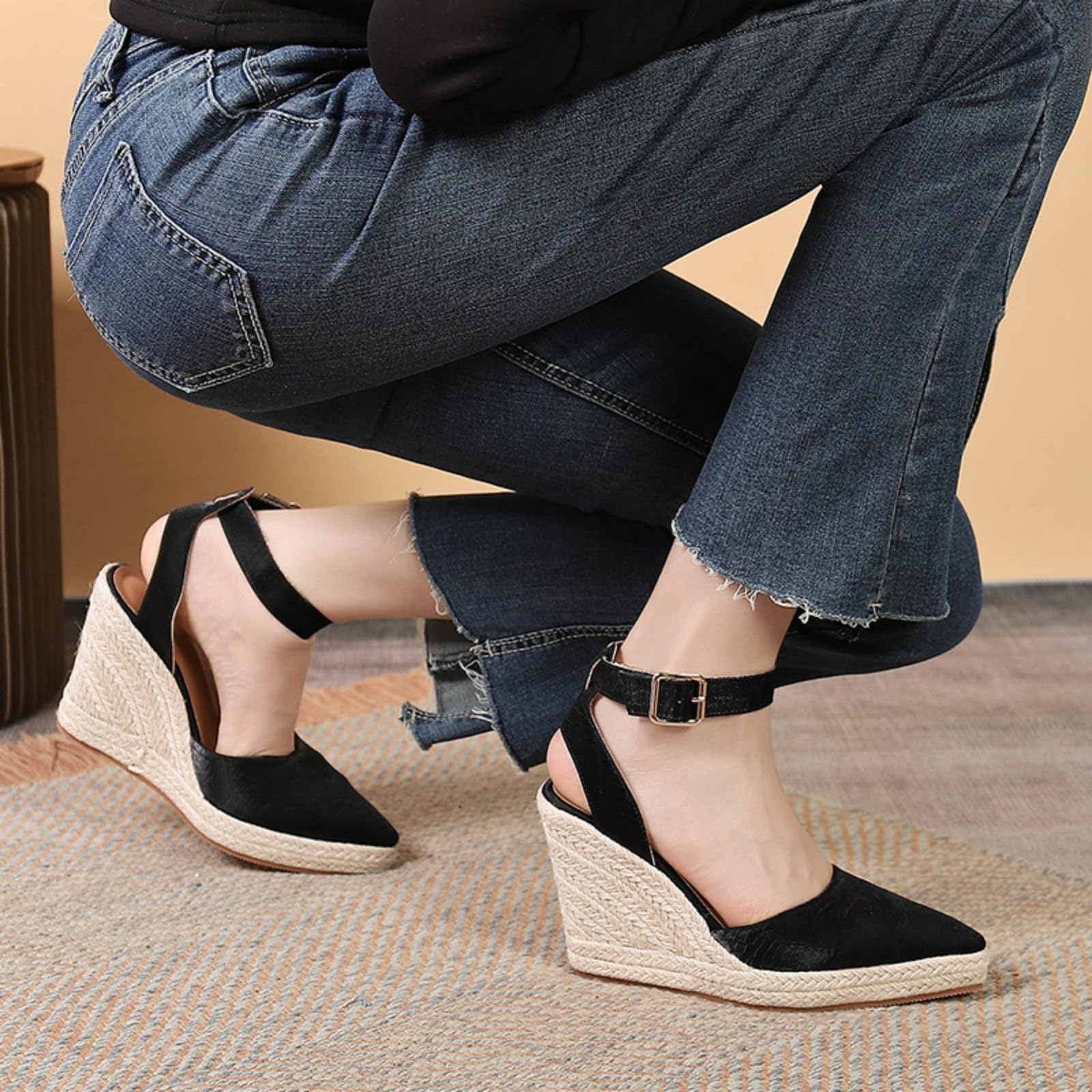 Generico Sandales Et Nu-Pieds Femme Confortables LéGèRes AntidéRapantes Semelle Souple Respirantes Chaussures Femme éTé éLéGantes Mules OrthopéDiques Pieds Larges Ville Usage Quotidien