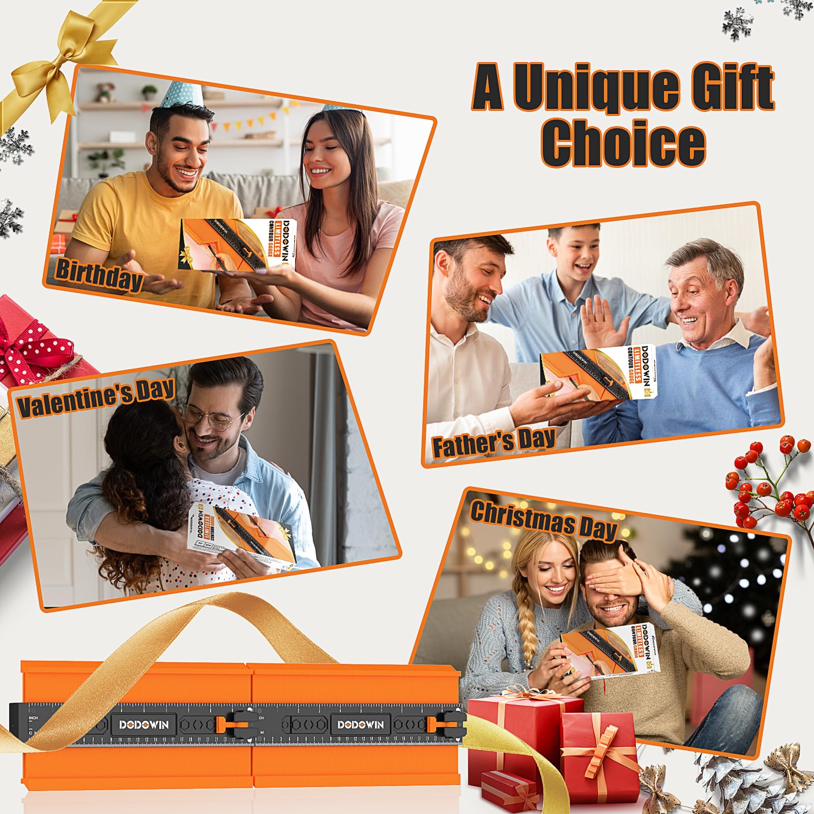 DODOWIN Jauge de Contour à Connexion Illimitée 50cm, Gabarit de Découpe, Bricolage Outillage, Copieur de Contour Professionnel, Cadeau Fête des Pères, Cadeau Papa, Idée Cadeau Fête des Pères