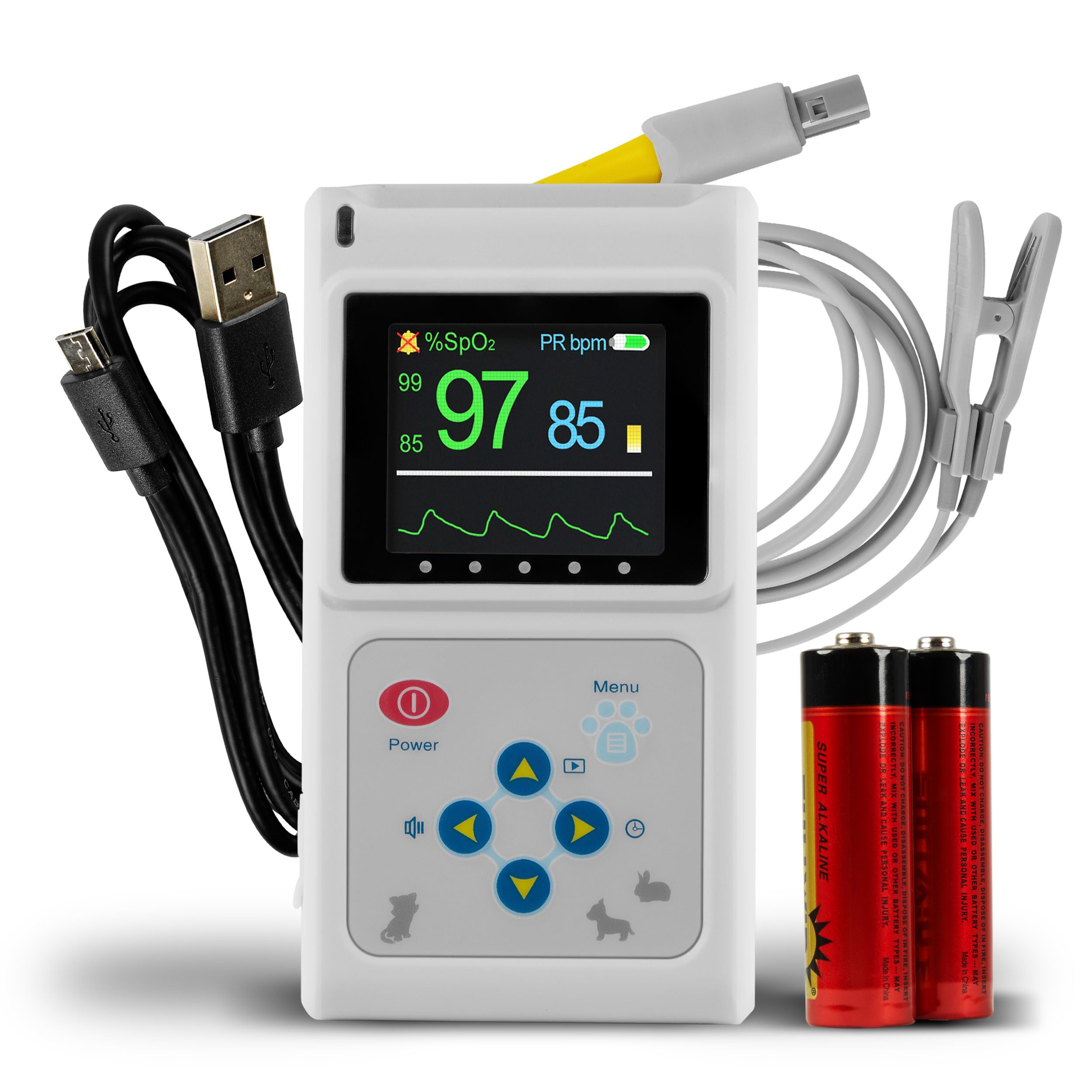 Pulox PO-600VET Veterinär Pulsoximeter für SpO2 & Puls bei Tieren | Oximeter für Tierarzt, Tierklinik und Heimanwendung, geeignet zur Kontrolle wichtiger Vitalparameter