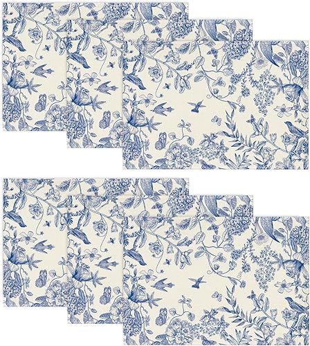 Artoid Mode Juego de 6 manteles individuales de primavera con diseño de flores de hortensias, 12 x 18 pulgadas, para decoración de fiestas, cocina, disponible en Yaxa Colombia