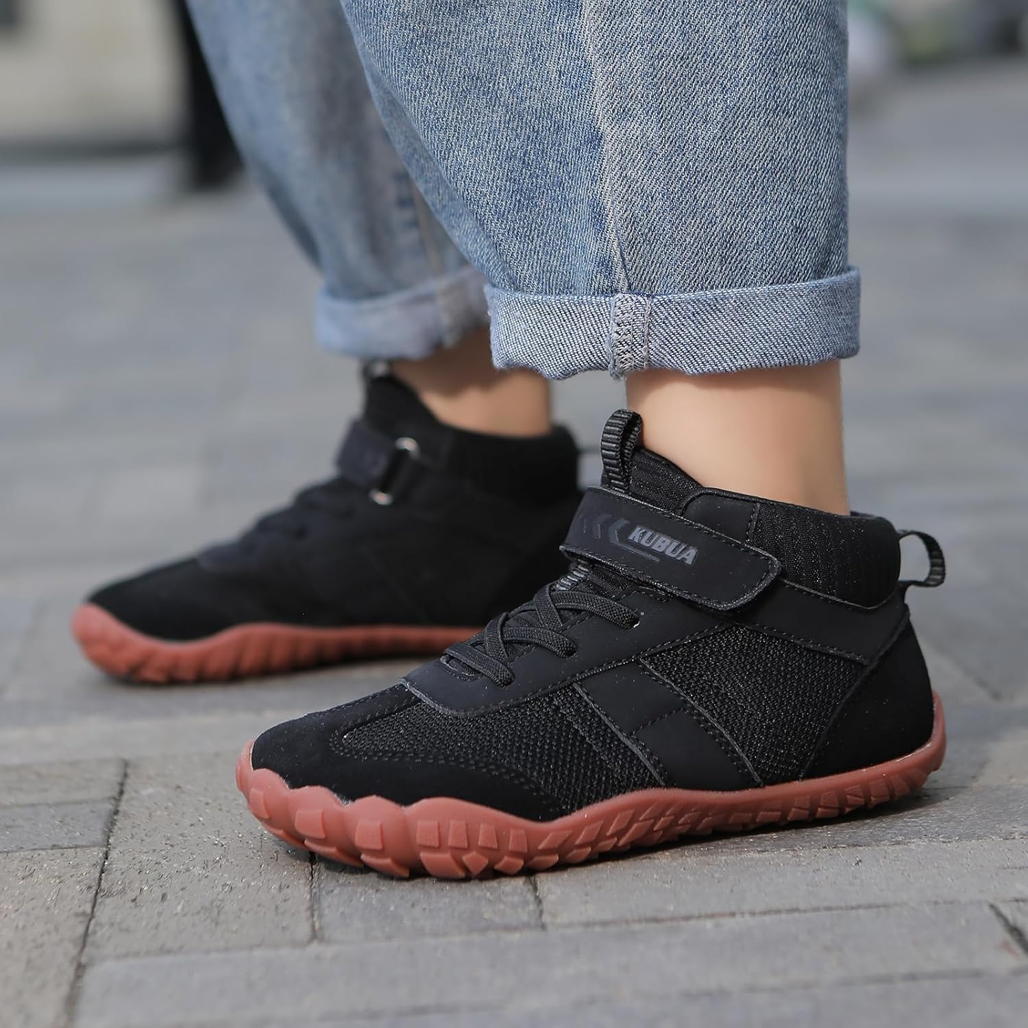 KUBUA Kids Barefoot Shoes Boys Girls High Top Minimalist Zero Drop Sneakers for Tennis Walking Hiking Athletic Little Big Kid - Image 3