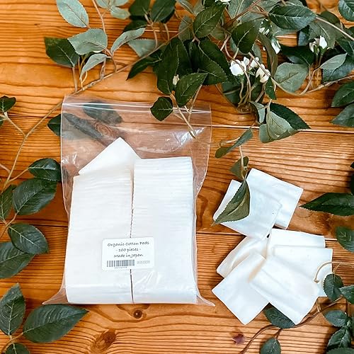 Miniatura 5 de Almohadillas japonesas de algodón orgánico, 100 piezas, 100% orgánico sin blanquear fabricadas en Japón (2 paquetes)