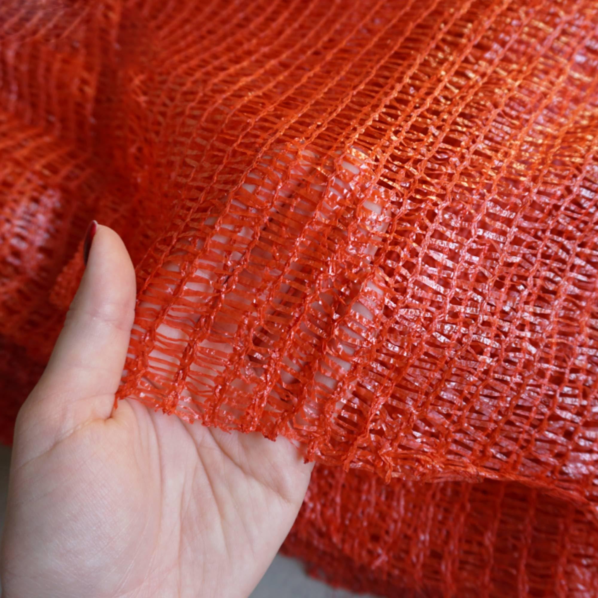SKIR'CO Lot de 100 sacs en filet avec cordon de serrage Rouge 50 x 80 cm