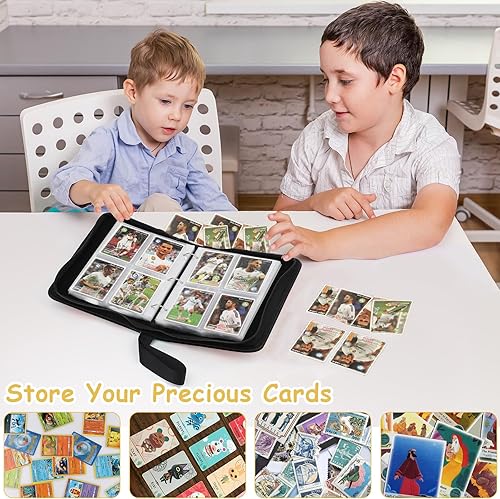 Miniatura 6 de MTGPRO Carpeta de tarjetas para tarjetas de 4 bolsillos, 400 bolsillos, carpeta de tarjetas intercambiables, libro de coleccionista, incluye 50