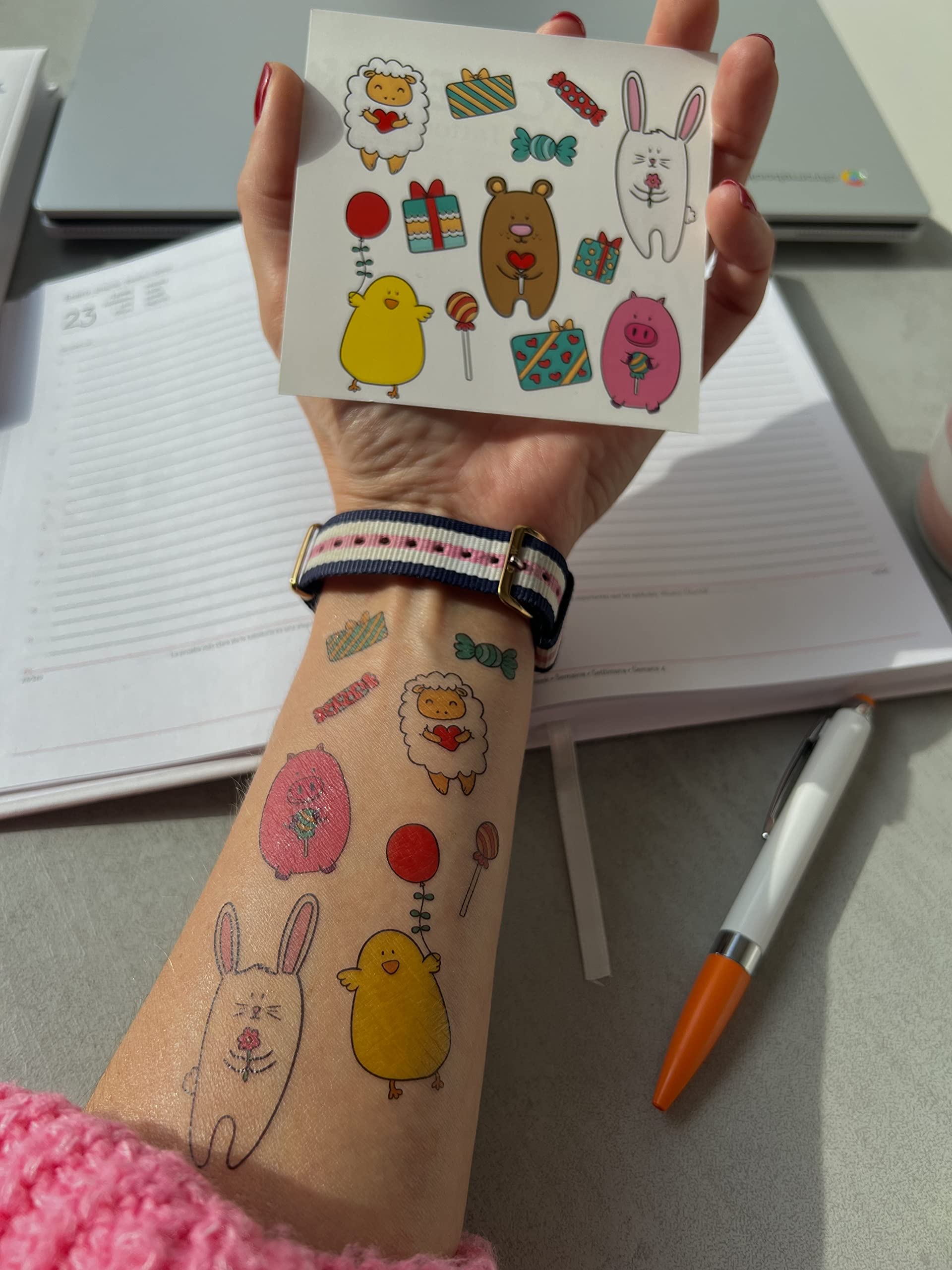 Uvimark - 50 Tatuajes temporales personalizados de 4x4 cm con el diseño o foto que quieras - Calcomanías para bodas, fiestas, cumpleaños - Calcamonías Personalizadas