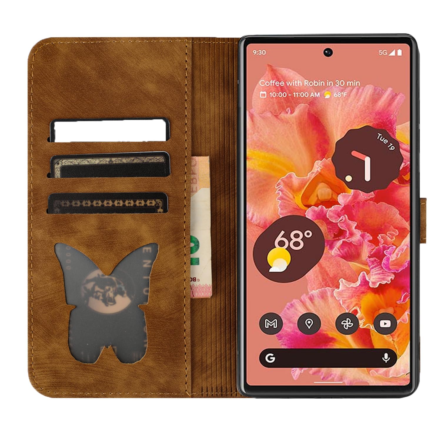 Custodia Betterfon A Libro Con Flip Cover Per Google Pixel 9 / 9 Pro &ndash; Pieghevole, Porta Carte, In Pelle