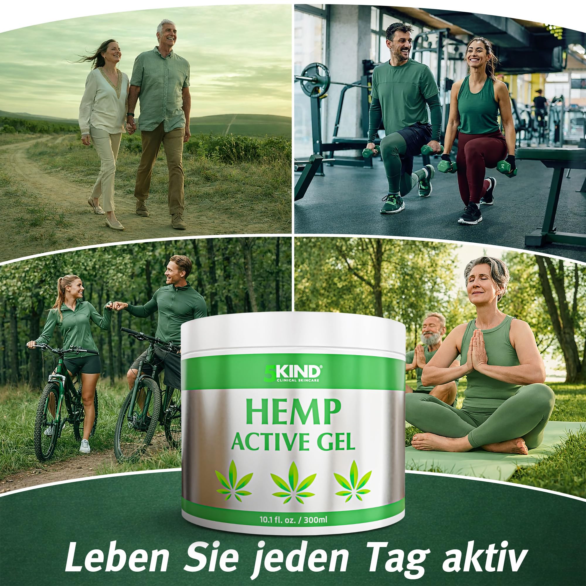 5Kind Hanf Aktivgel - 300ml - Natürliche Inhaltsstoffe - Für alle Hauttypen