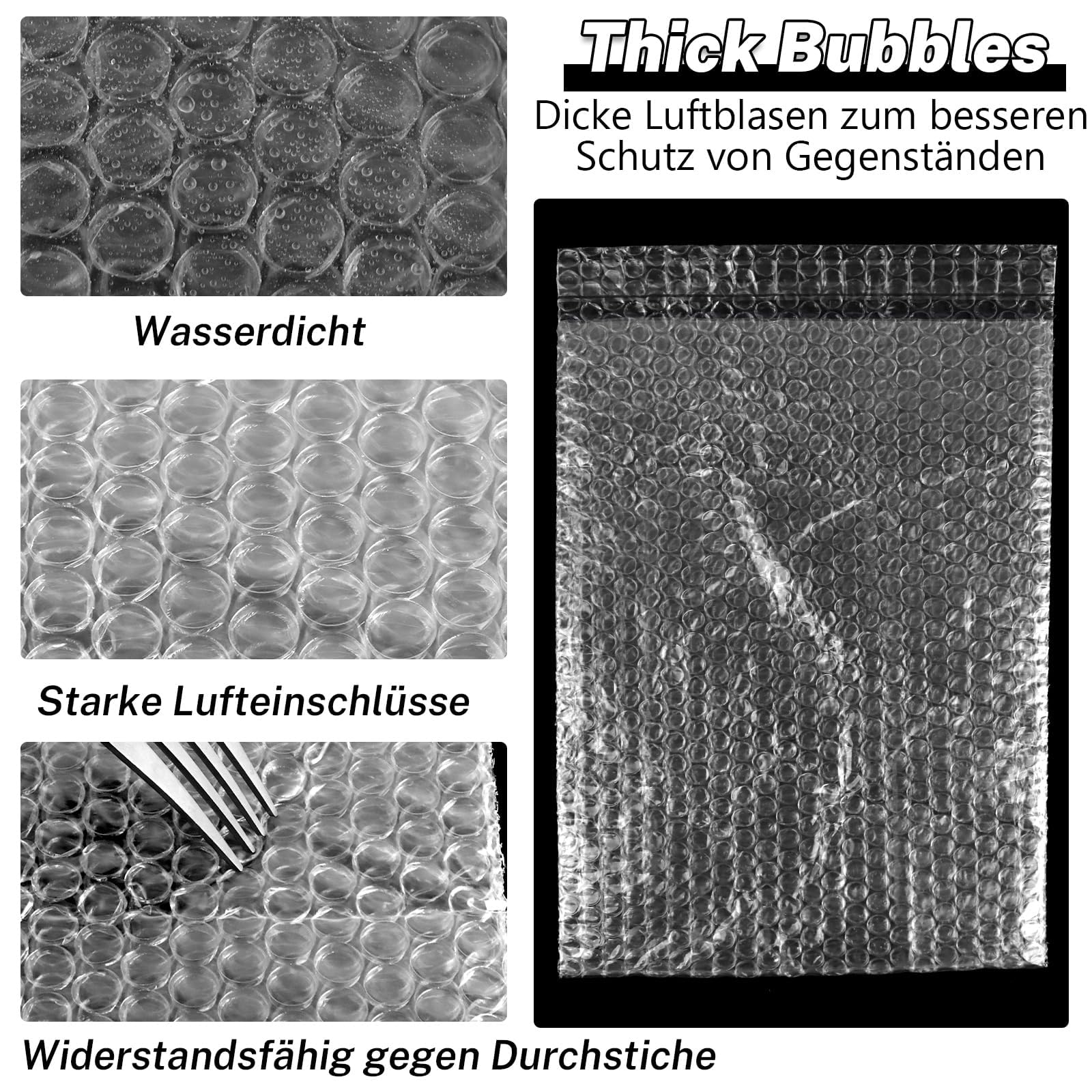 50 Stück Selbstklebende Luftpolsterbeutel 20 x 30CM, Bubble Wrap Bags, Luftpolstertaschen, Luftpolsterumschläge Verpackungsmaterial für Umzug und Versand, Stoßfeste Polsterung