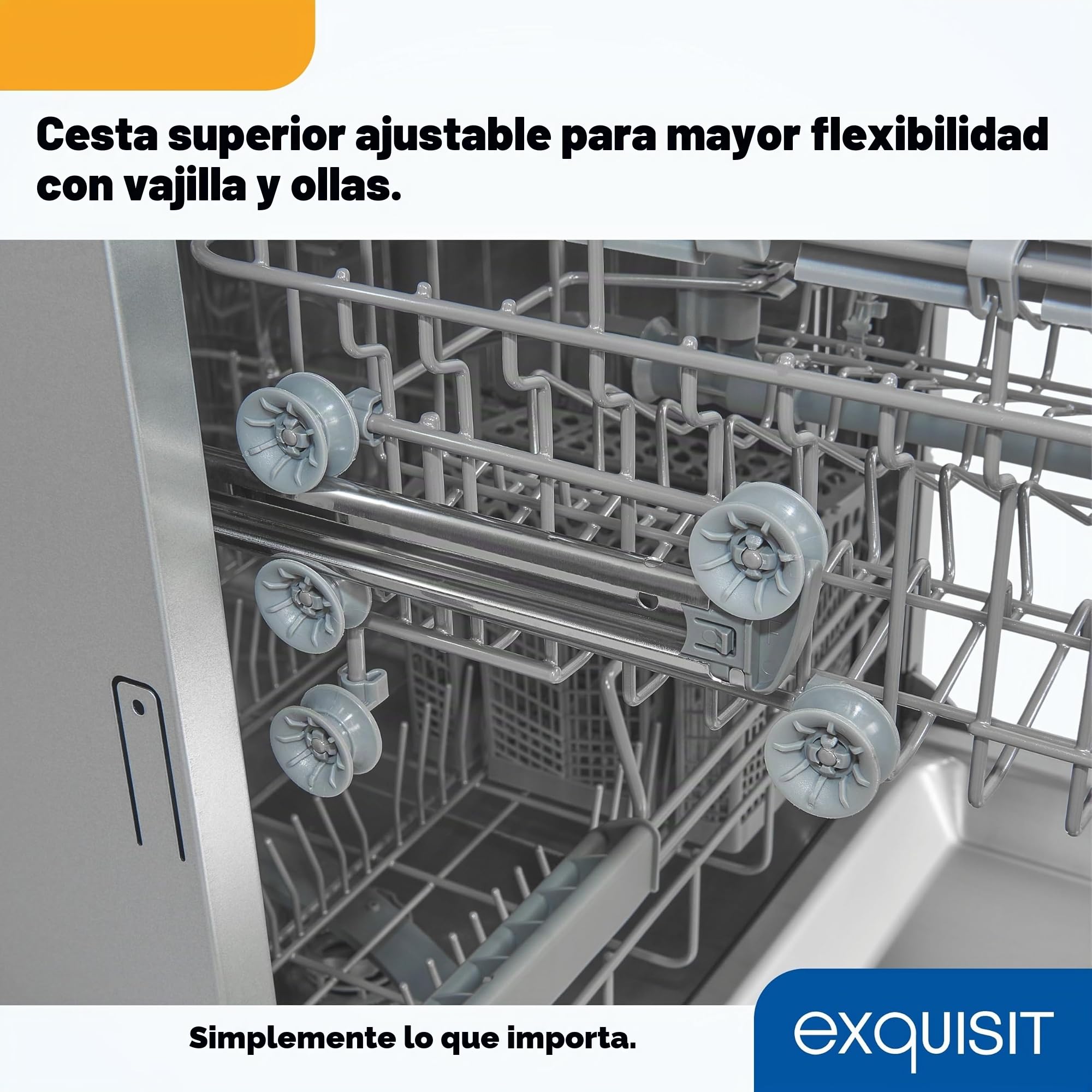 Exquisit® Lavavajillas Integrable 60cm, 13 Servicios, Clase E, Interior de Acero Inoxidable, Función Secado Extra, Cesto Regulable en Altura, Display LED, Medidas (81,5 x 59,8 x 55,0 cm)