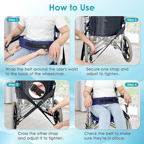 Miniatura 6 de Cinturón de seguridad para silla de ruedas, correas de arnés para pacientes médicos, restricción de posicionamiento, suave acolchado, seguridad,
