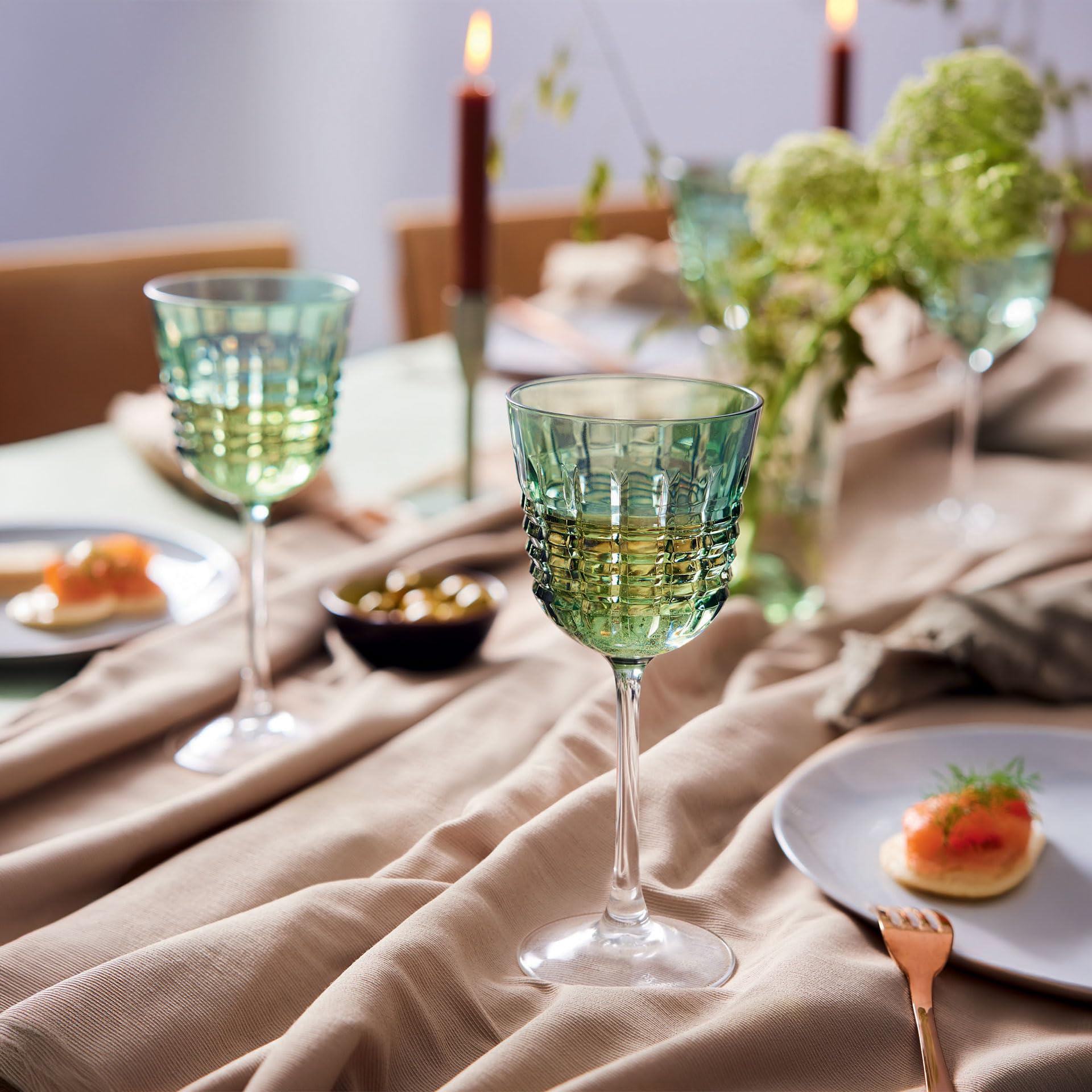Cristal d'Arques, Weingläser, Rendez-Vous Brume Vert, 25 cl, 6er Set | Bleifreies Kristallglas, Weinkelche mit Stiel für die Verkostung, spülmaschinenfest, dauerhafter Glanz, als Geschenk geeignet