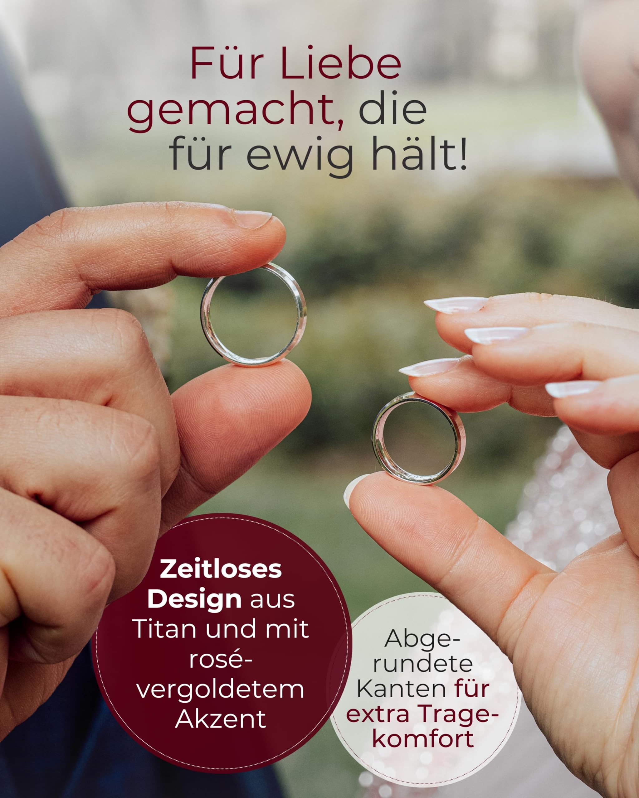 123traumringe Eheringe in Titan & Roségold I Partnerringe mit Zirkonia & Etui I Gravierbare Eheringe mit Ringgröße 50-72 mm I Edle Verlobungsringe in 7 mm Breite & 1,9 mm Stärke I S59