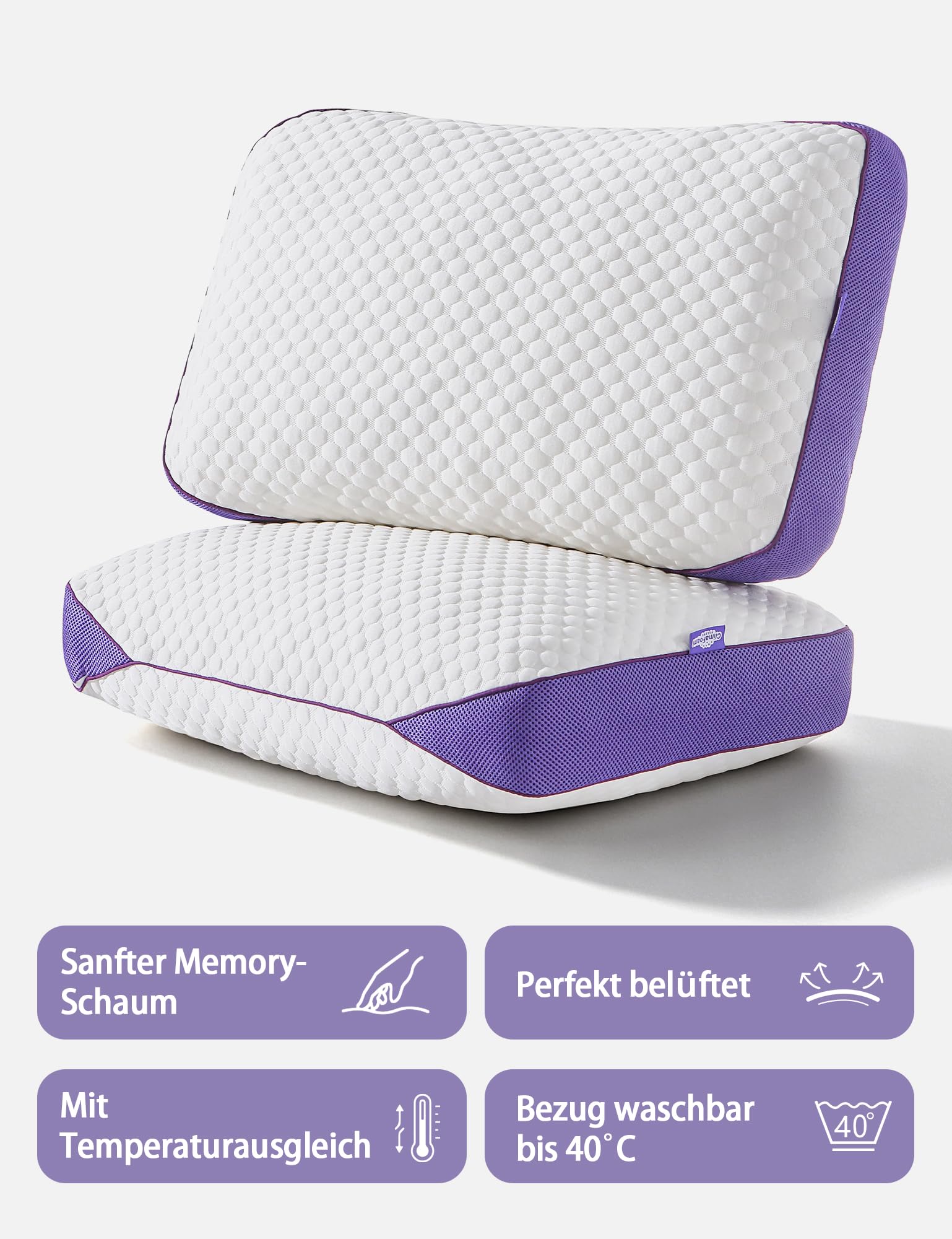 BPC Kopfkissen 50x75 cm 1er Set, Höhenverstellbares Memory Foam Kissen