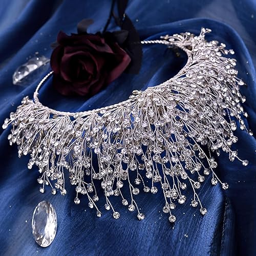 Miniatura 7 de Diadema de boda para novia, corona de tiara de cristal, tiaras y coronas de reina, coronas de novia de boda para fiesta de cumpleaños, boda,