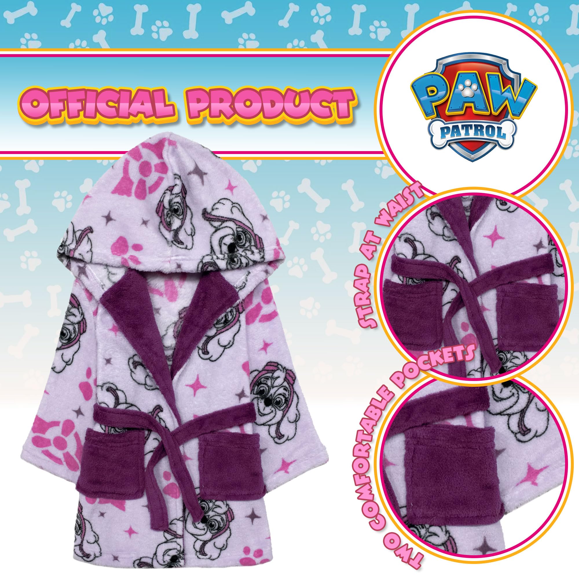 Paw Patrol Bata polar invierno niña 6 años 7001, violeta, 6 años