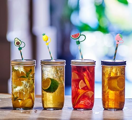 Miniatura 6 de 8 tapas de popote de silicona para vasos, tapas reutilizables para popotes a prueba de polvo, protectores de popote suaves para pajitas de 0.236 a