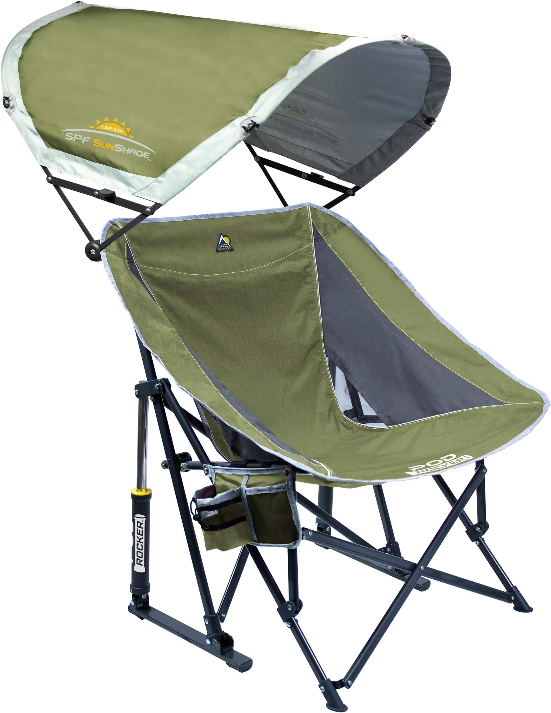- Pod Rocker Outdoor Rocking Chair with SunShade Canopy