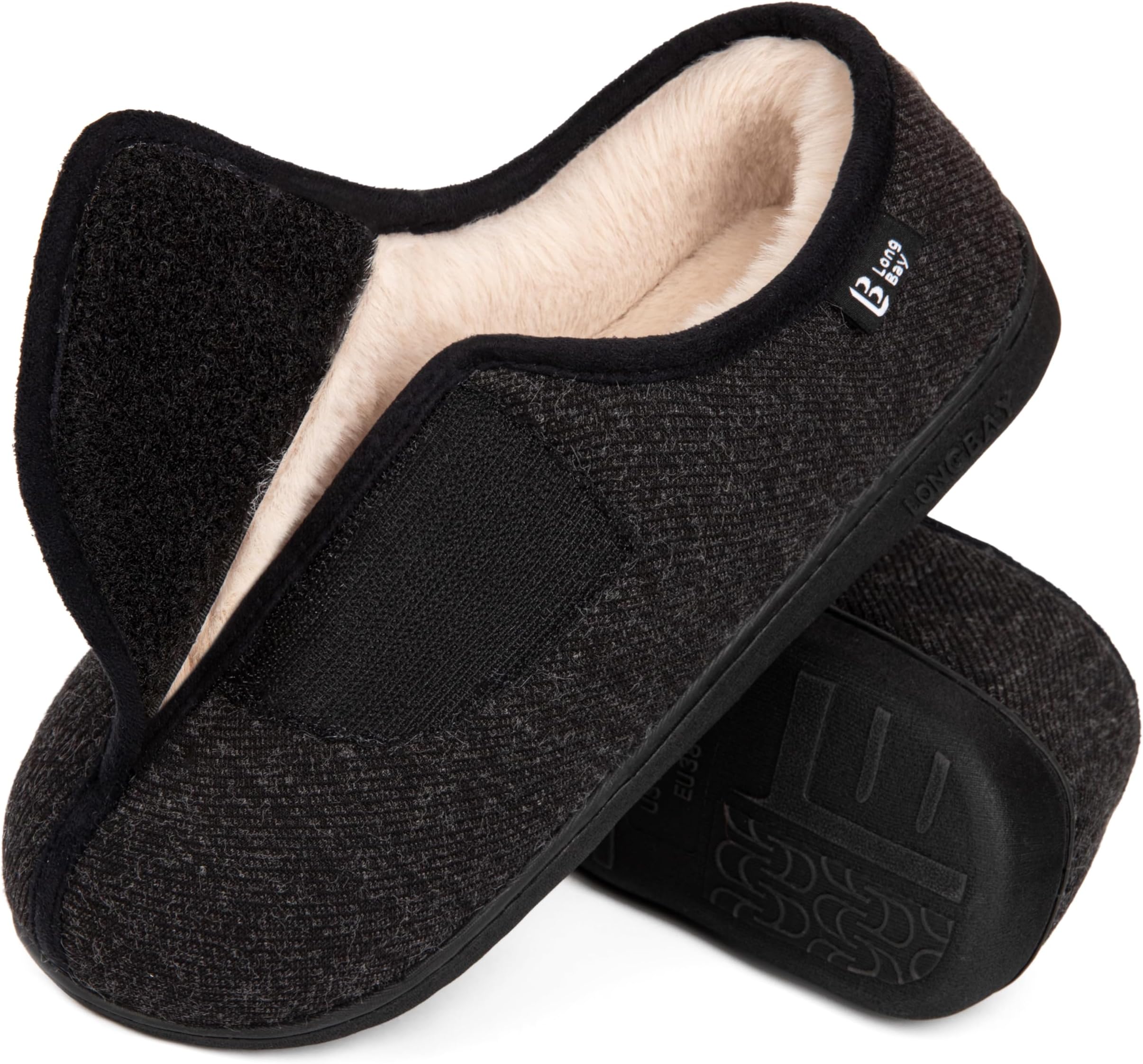 Womens Adjustable Slippers Memory Foam Cozy Wide Diabetic House Shoes Edema Orthopedic Neuropathy Indoor Outdoor