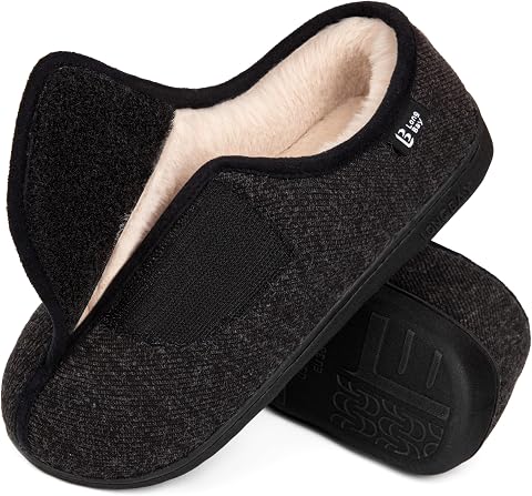 LongBay Women's Adjustable Memory Foam Slippers with Non-Slip Rubber Sole
