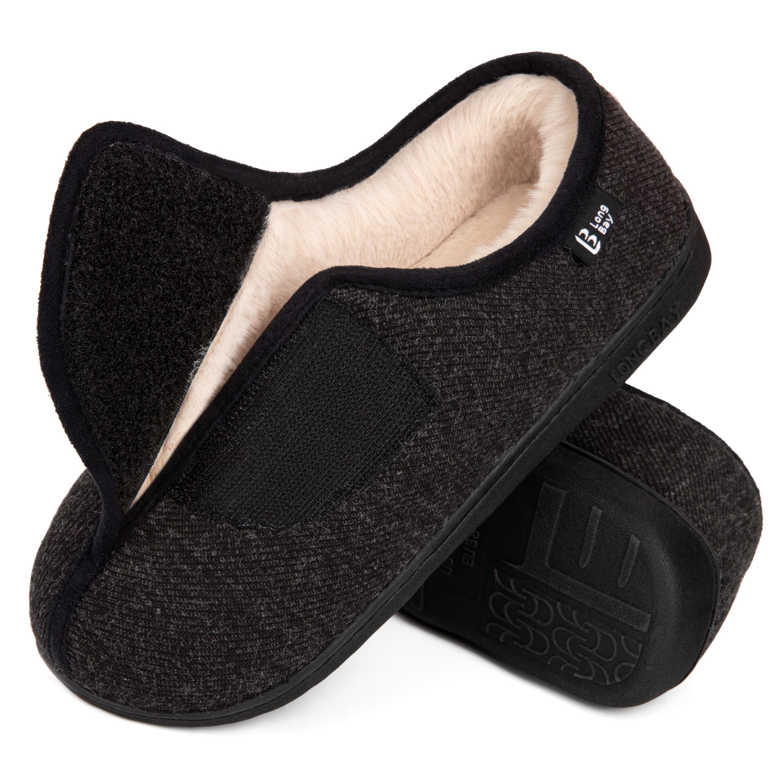 longbay Women's Furry Memory Foam Diabetic Slippers Comfy Cozy Arthritis Edema House Shoes-picture-41