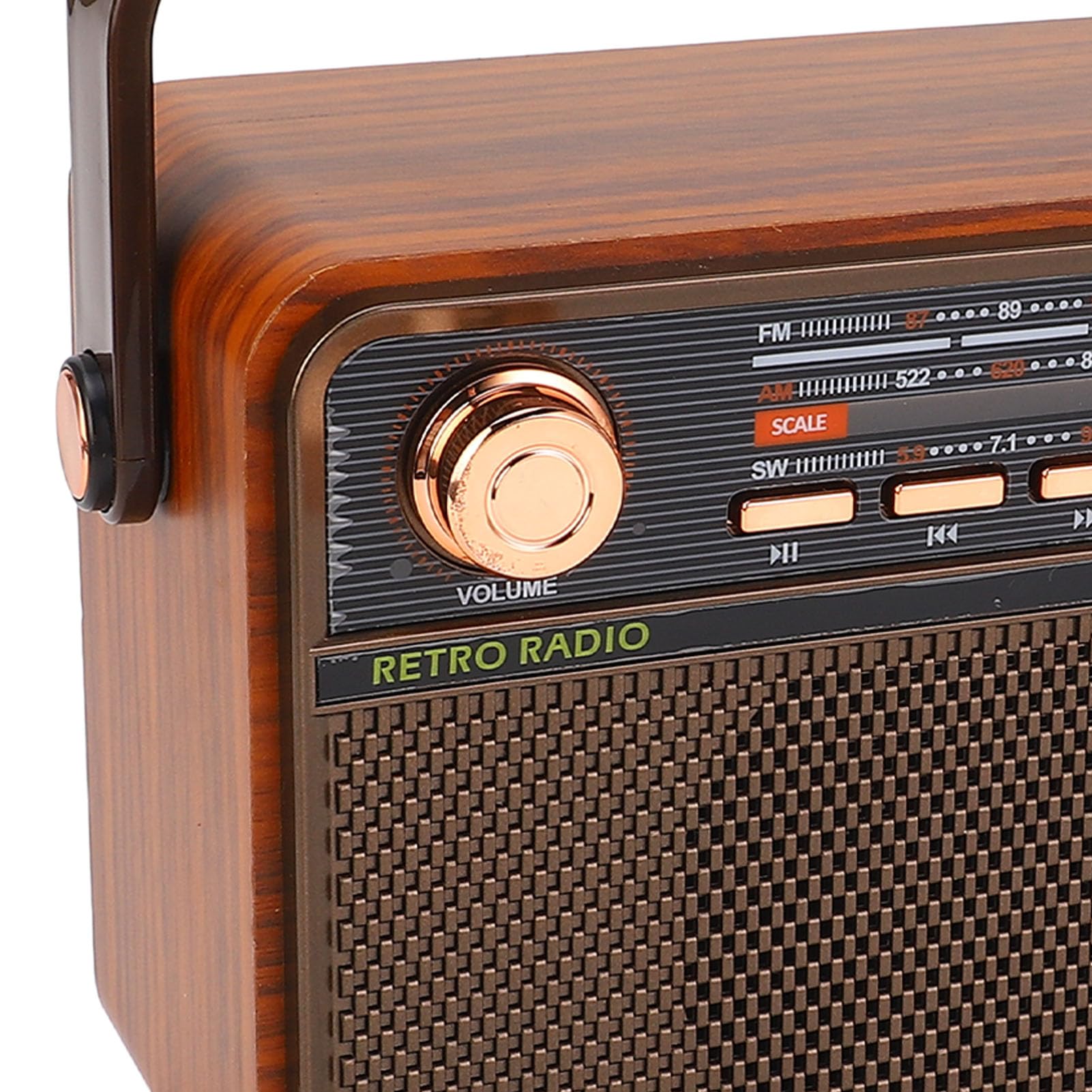 Asixxsix Przenośne Radio, Głośnik Bluetooth 4 w 1 Krystalicznie Czysty Odbiór FM Przenośny, Dłuższy Czas Rozrywki Radio z Długimi Antenami Teleskopowymi do Joggingu (wtyczka UE)