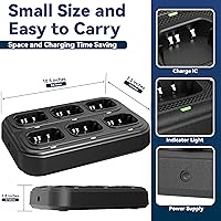 Vista 3 de SAMCOM Cargador de seis vías, estación de carga multiunidad, compatible con Walkie Walkie Talkies FPCN30A y batería de 1500 mAh, base de carga 6