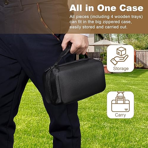 Miniatura 7 de Juego de dominó para adultos, 28 azulejos con 4 bastidores de maderabandejas, juego de dominó doble portátil de 6, juego de mesa clásico para