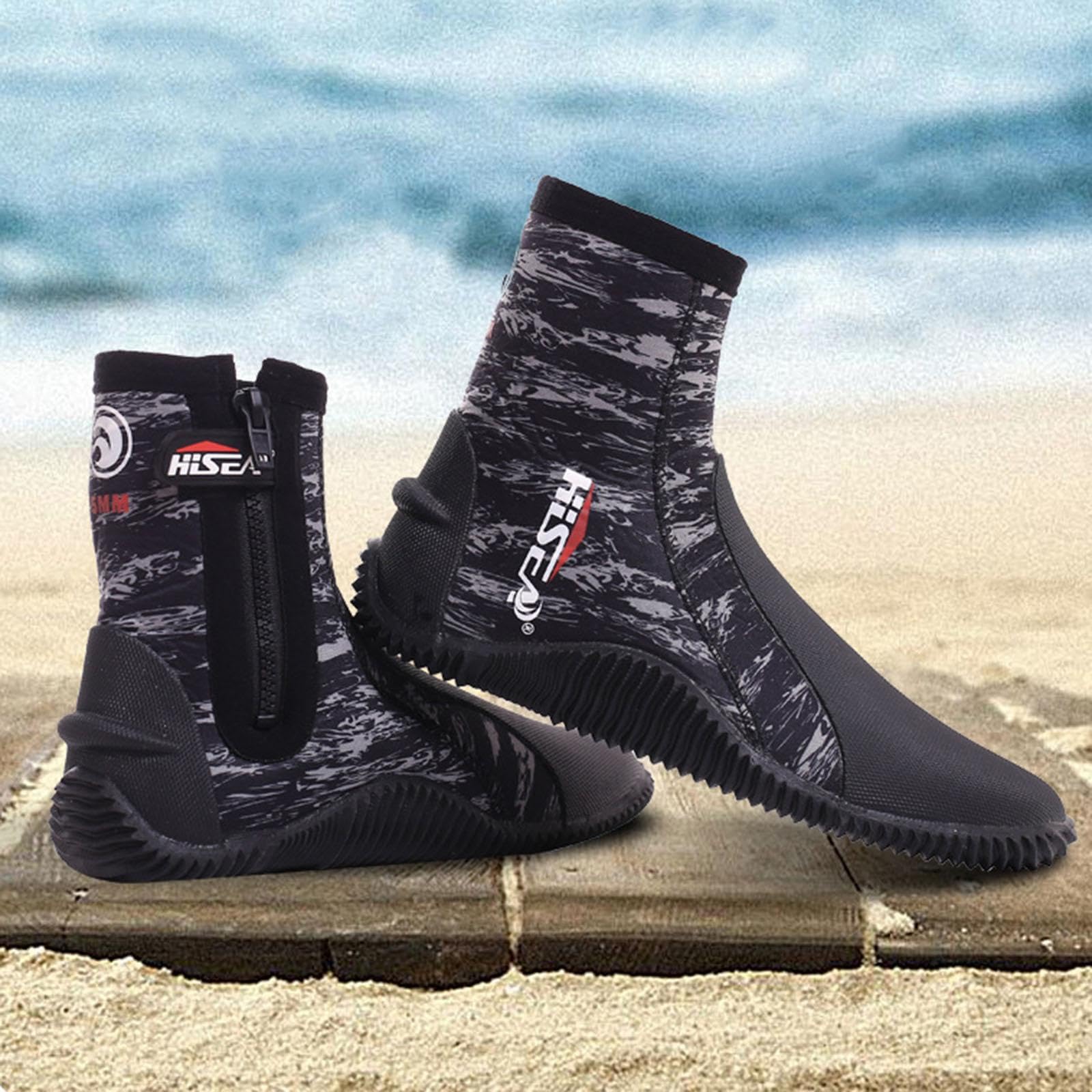 Neopren Tauchschuhe, Unisex, Wasserschuhe mit Rutschfester | Gummisohle, 5 mm dick, bequem und ideal für langes Training.