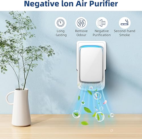 Miniatura 8 de Purificador de aire enchufable, paquete de 4 ionizador de aire para el hogar, generador de iones negativos, funcionamiento silencioso, ambientador