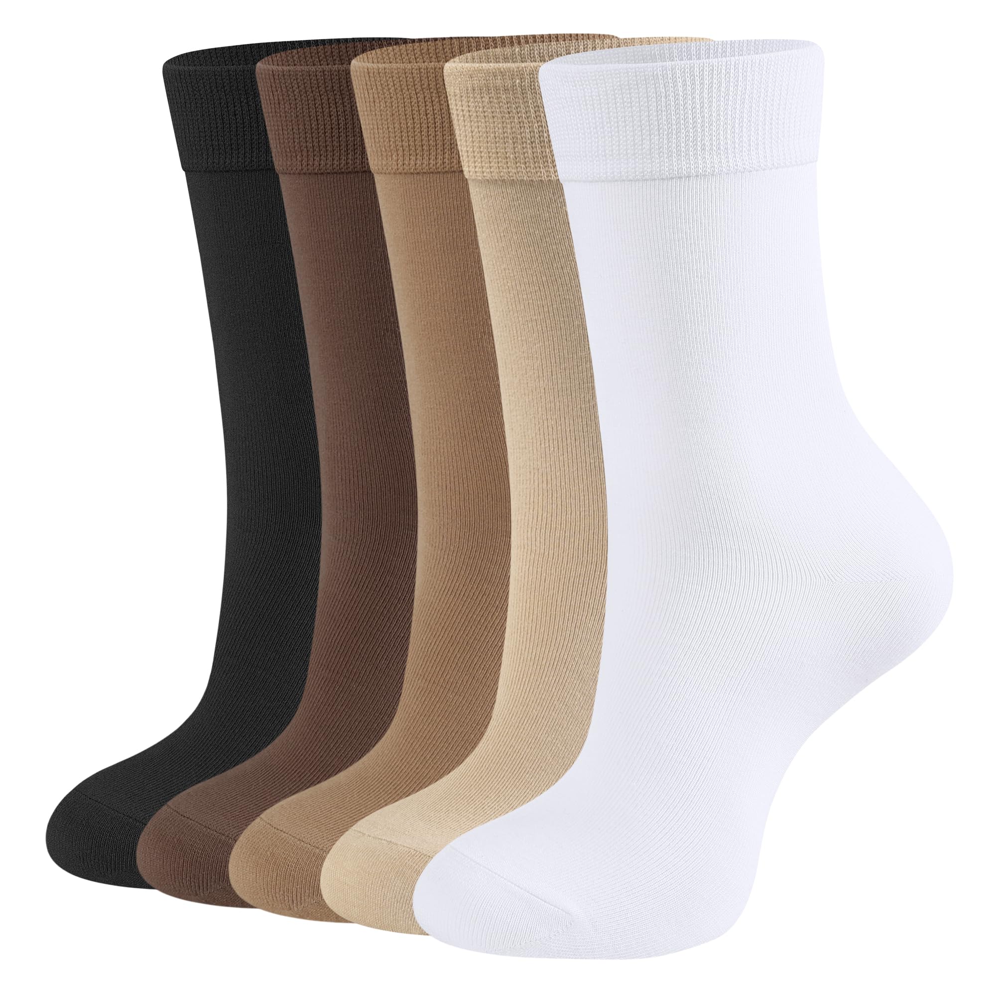 CLOSEMATE 5 Paia Calzini Donna Autunno Inverno Bianchi Morbidi Caldi in Cotone Spesso Calze di Spugna Felpato Casual Moda Comfortevole per Tempo Freddo 35-38 39-42